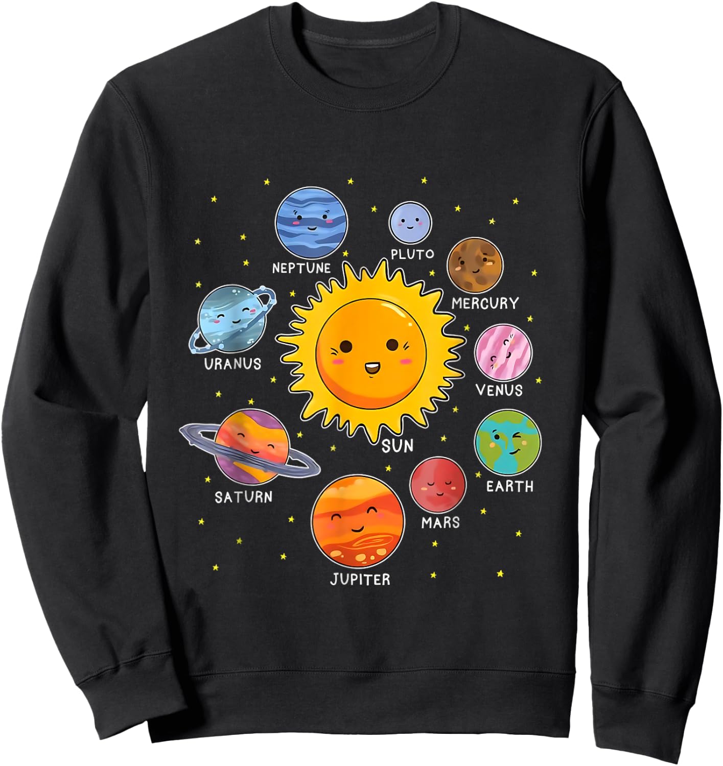 Solar ystem shirt for girls, solar system shirt Sweatshirt - Sweatshirt | Black