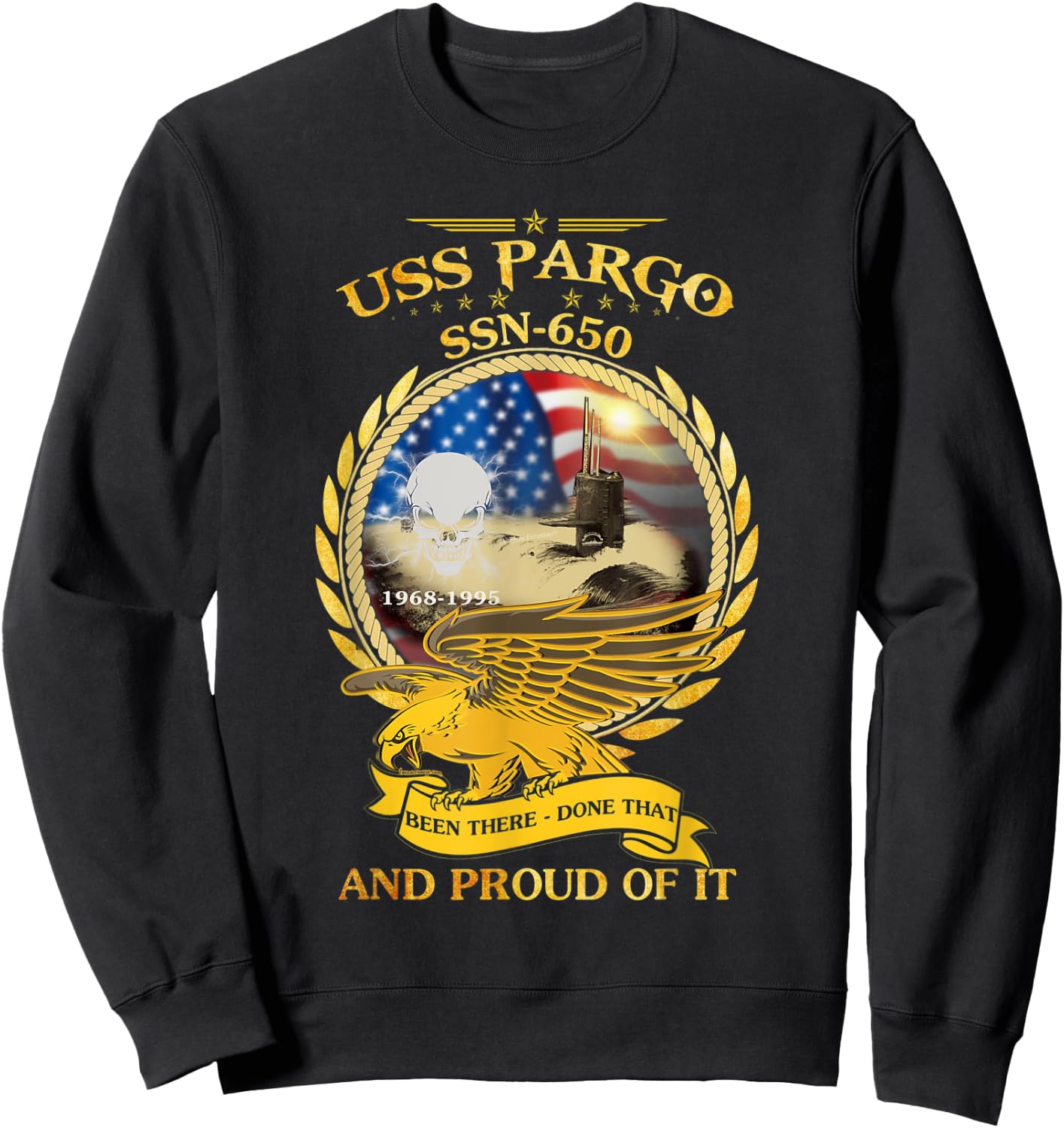 USS Pargo (SSN-650) 1968-1995 Sweatshirt - Sweatshirt | Black