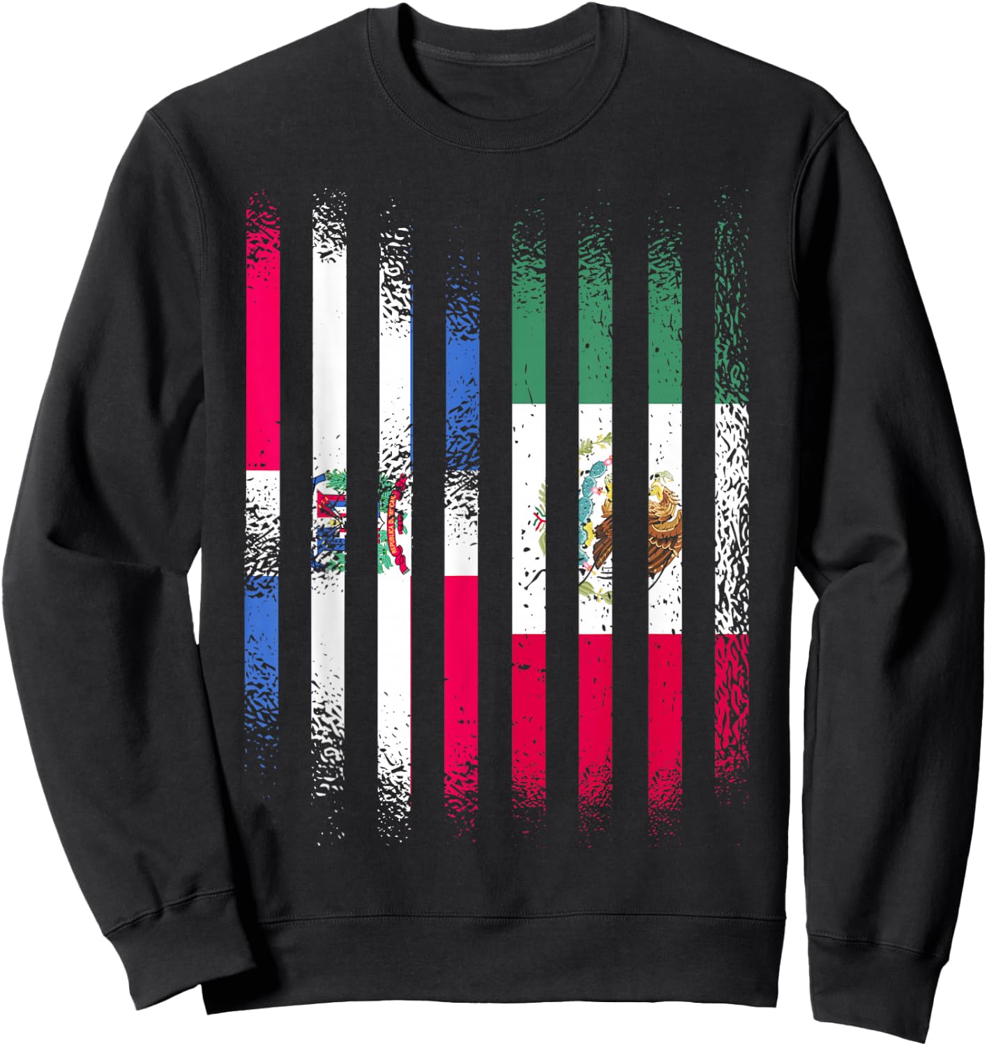 Dominican Republic Flag Mexico Grown Country Flags Stripes Sweatshirt - Sweatshirt | Black