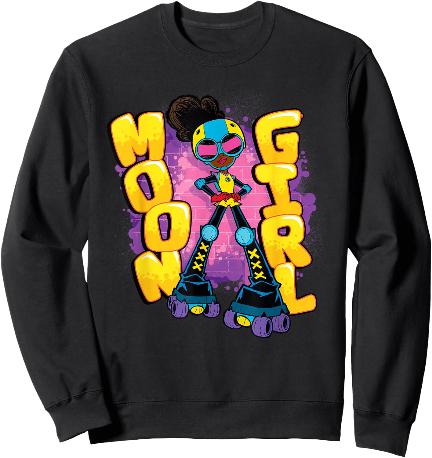 Marvel Moon Girl and Devil Dinosaur Name Street Art Style Sweatshirt - Sweatshirt | Black