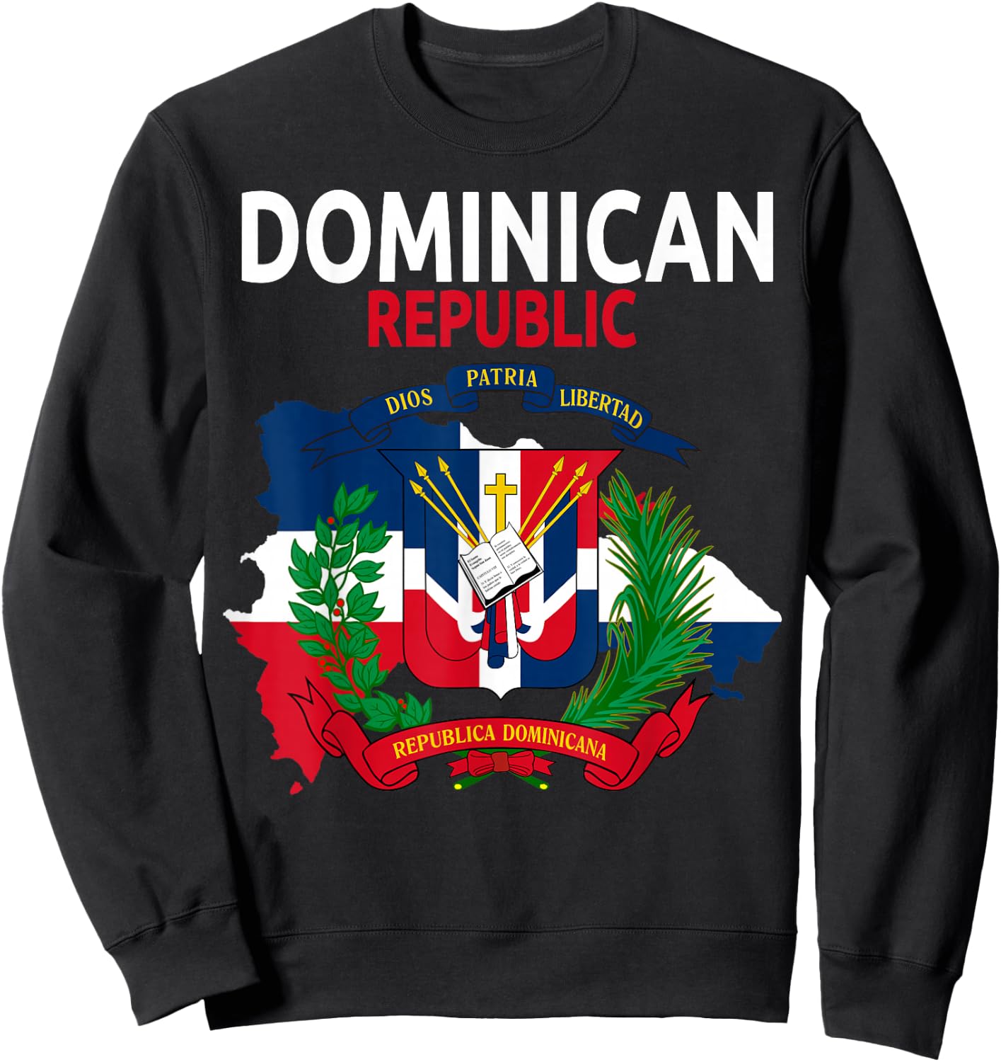 Coat of Arms Republica Dominicana & Dominican Flag Outfit Sweatshirt - Sweatshirt | Black