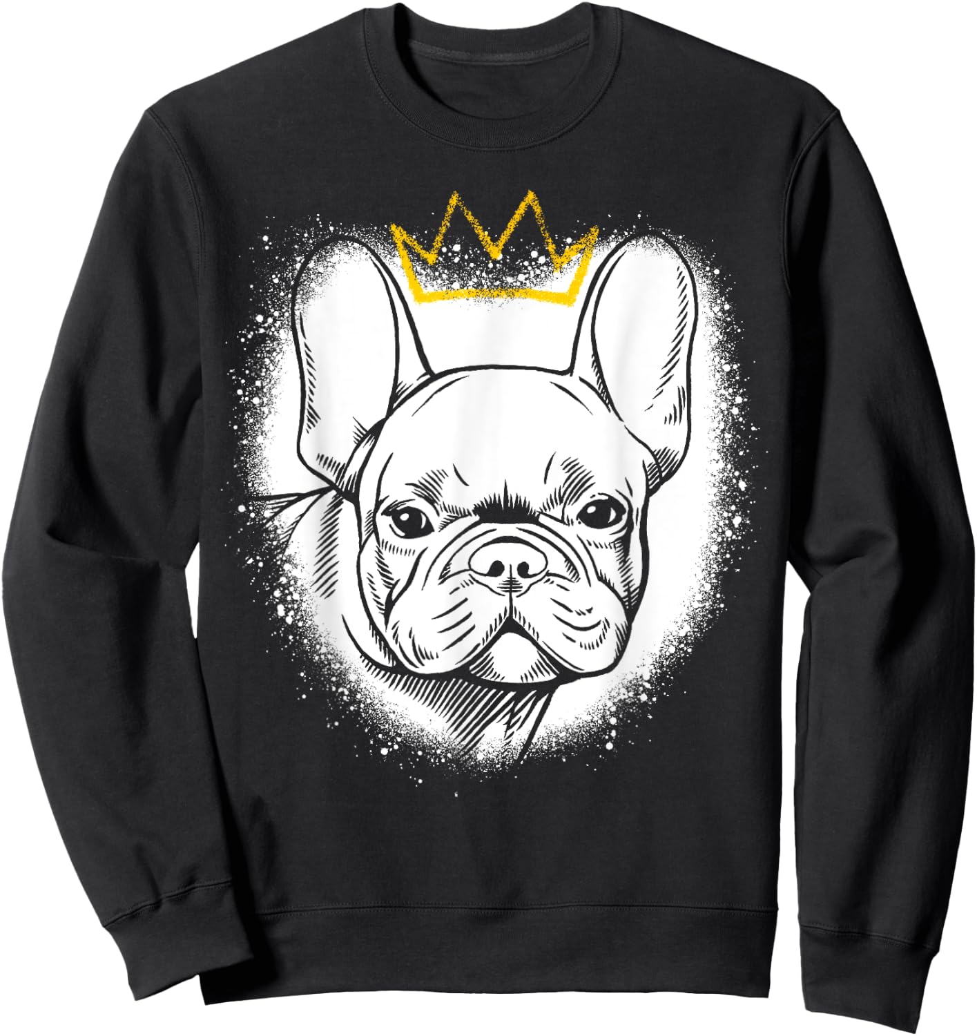 French Bulldog with Crown Sweatshirt - Sweatshirt | Black
