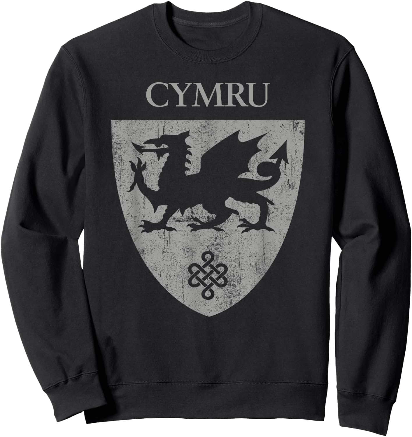 Cymru Welsh Flag Heraldry Dragon Wales pride St David's day Sweatshirt - Sweatshirt | Black