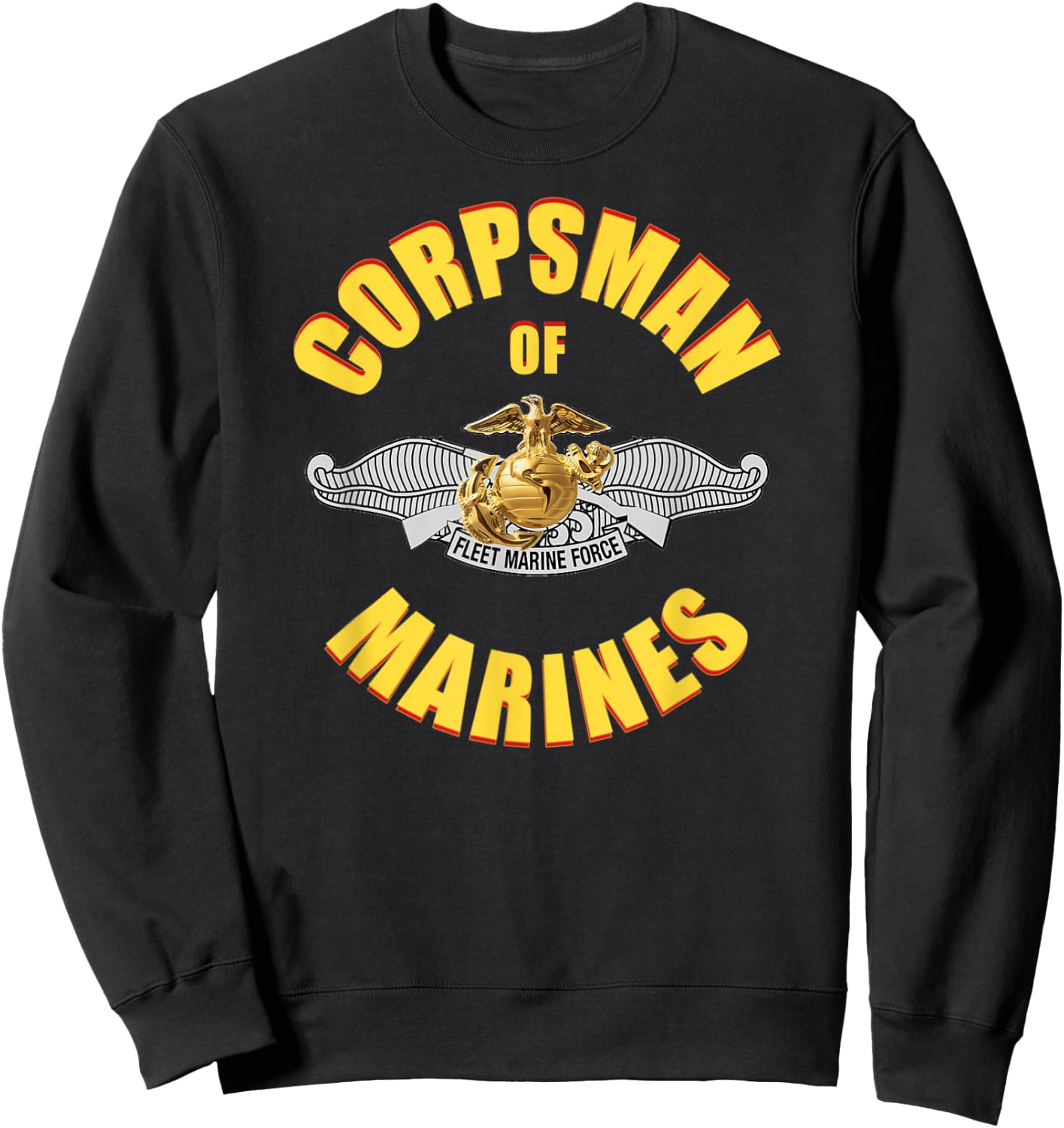 8404 Combat Corpsman: Eagle Globe Anchor Veteran Sweatshirt - Sweatshirt | Black