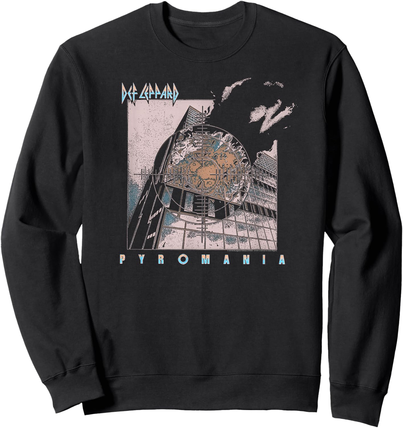 Def Leppard Pyromania Faded Black -Adults Sweatshirt - Sweatshirt | Black
