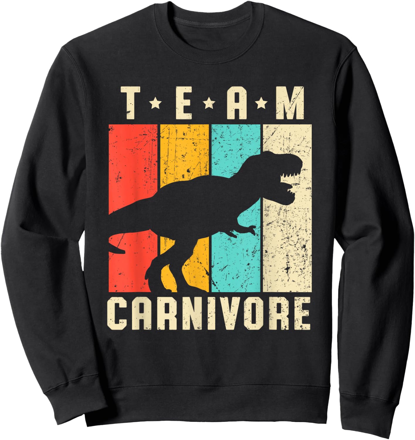 Carnivore Trex Dinosaur Vintage Keto Diet Sweatshirt - Sweatshirt | Black