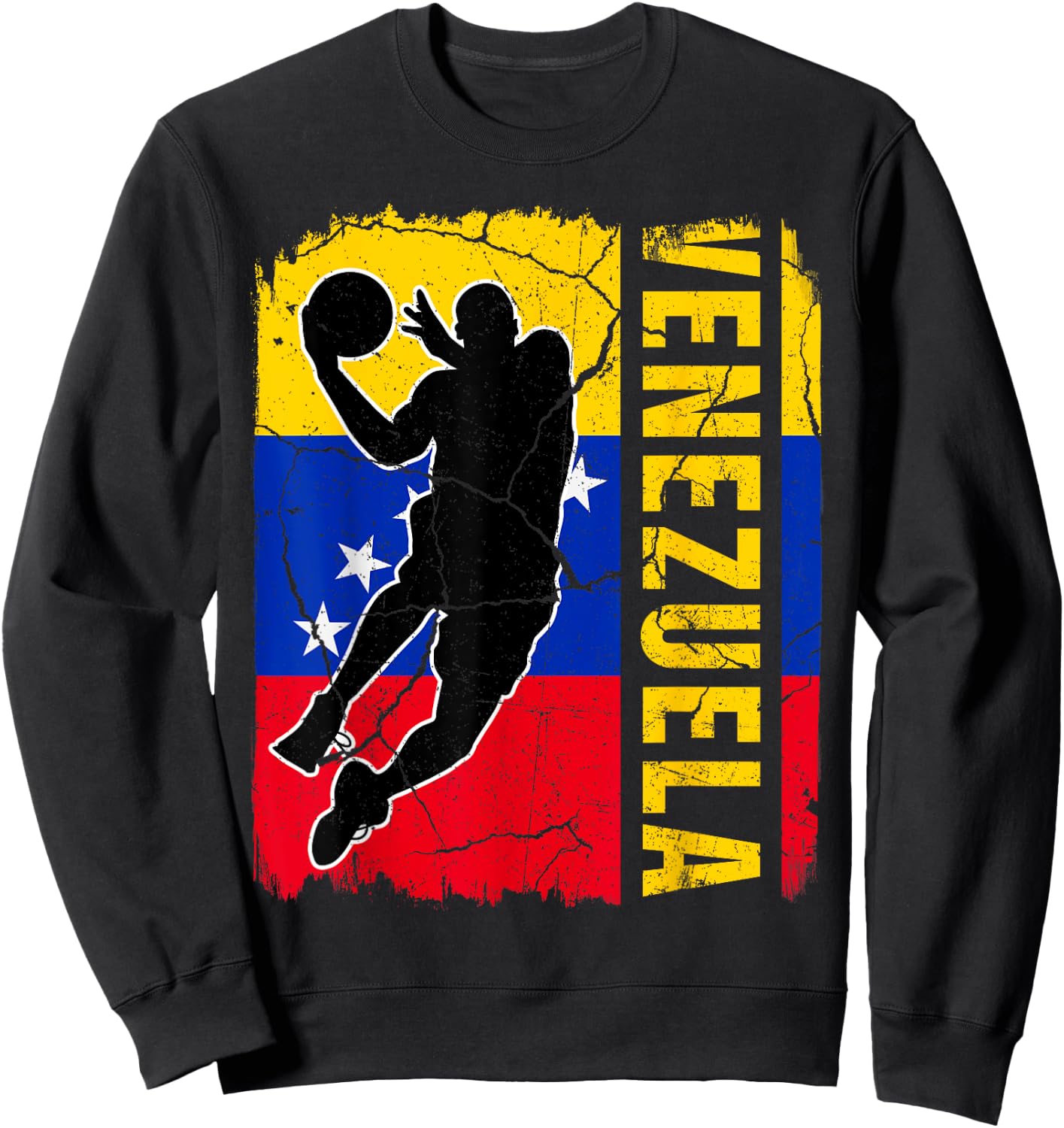Venezuelan Basketball Player Venezuela Flag Basketball Fans Sweatshirt - Sweatshirt | Black