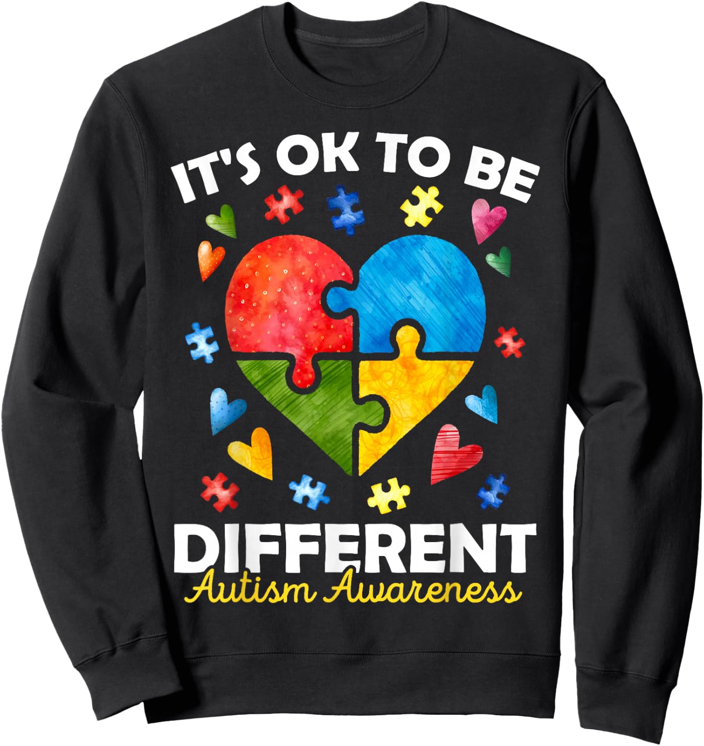Autism Awareness Valentines Day Autistic Child Kids Toddler Sweatshirt - Sweatshirt | Black