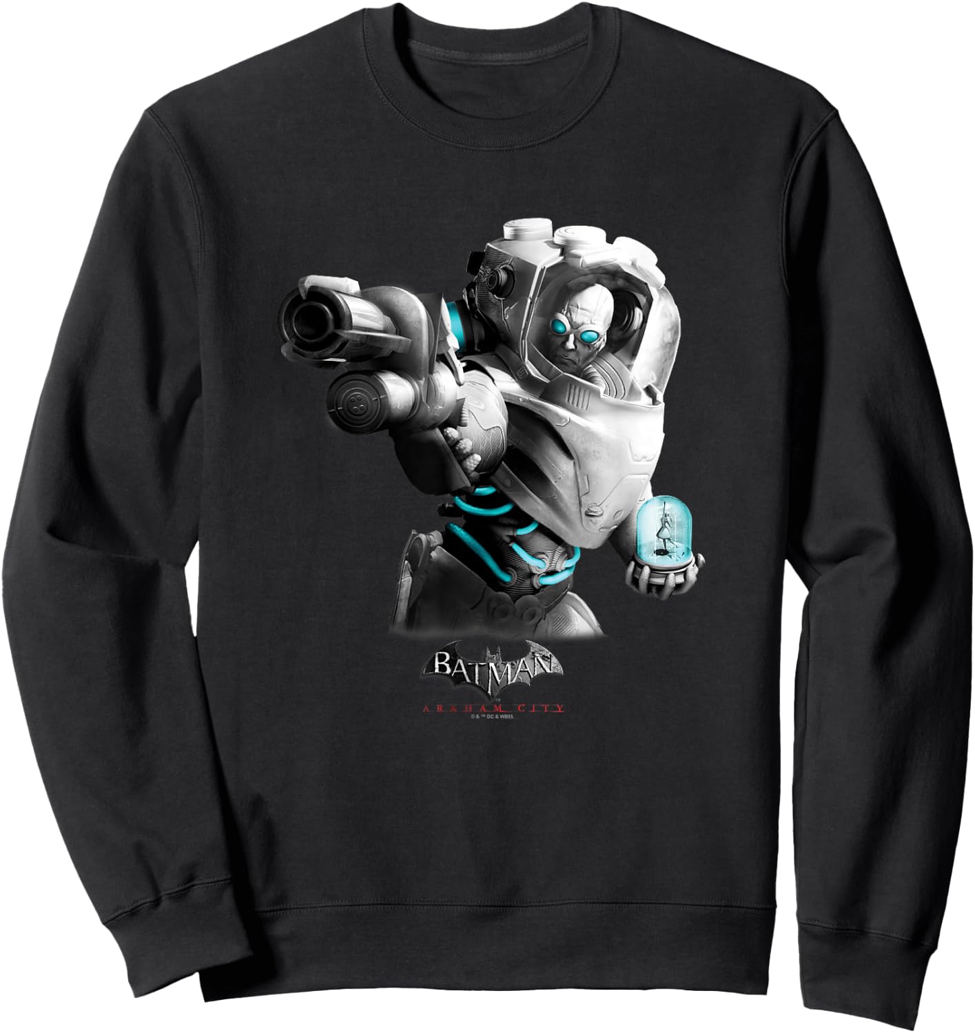 Batman: Arkham City Mister Freeze Villain Distressed Poster Sweatshirt - Sweatshirt | Black