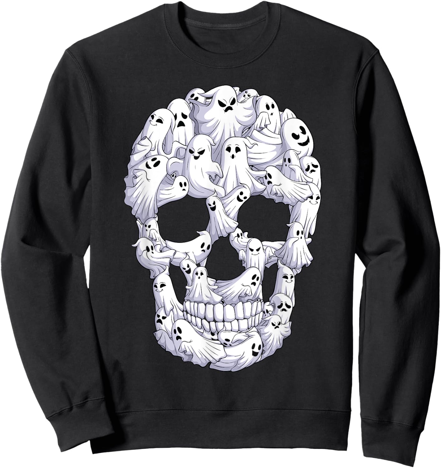 Skull Boo Ghost Funny boo ghosts Halloween costume men women Sweatshirt - Sweatshirt | Black