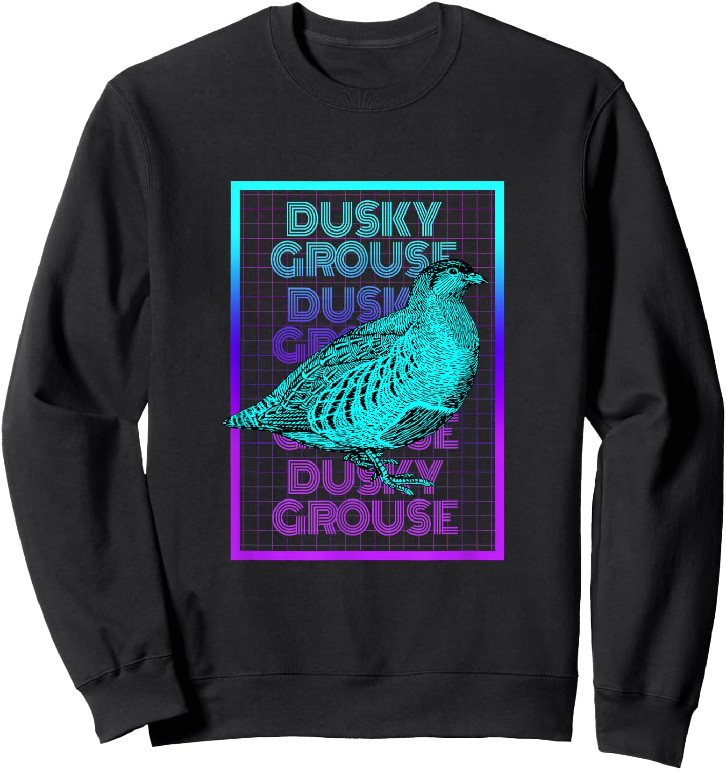Dusky Grouse Bird Vintage Retro Dusky Grouse Sweatshirt - Sweatshirt | Black