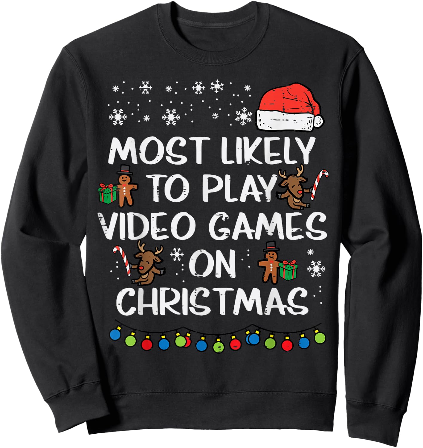 Likely Play Video Games Christmas Xmas Family Boys Kids Men Sweatshirt - Sweatshirt | Black