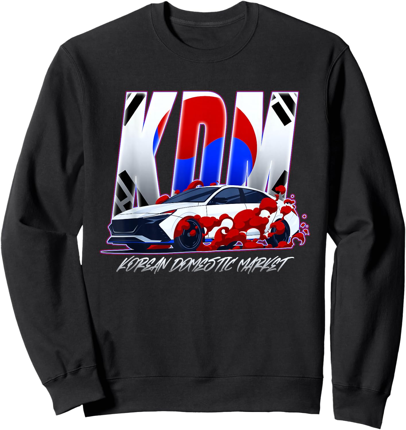Korean Domestic Market KDM Car Turbo Tuner Enthusiasts Sweatshirt - Sweatshirt | Black