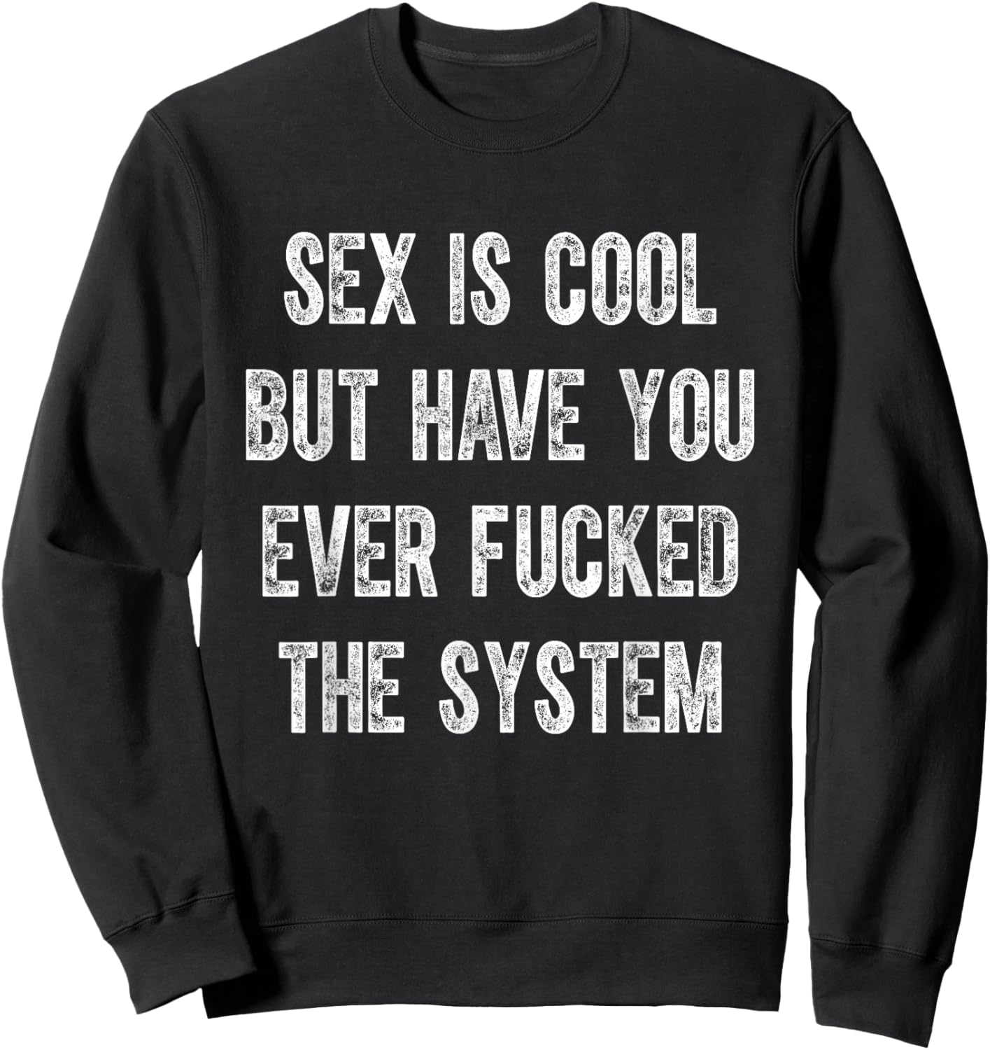 Sex Is Cool But Have You Ever Fucked The System Funny Sweatshirt - Sweatshirt | Black