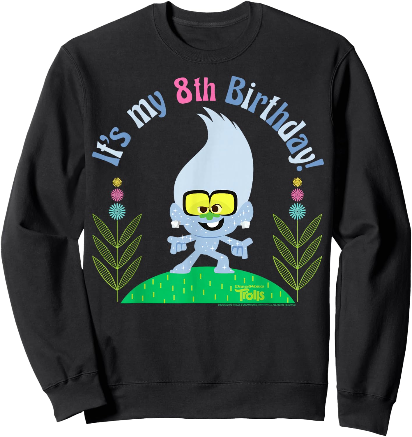 DreamWorks Trolls Little Diamond 8th Birthday Sweatshirt - Sweatshirt | Black