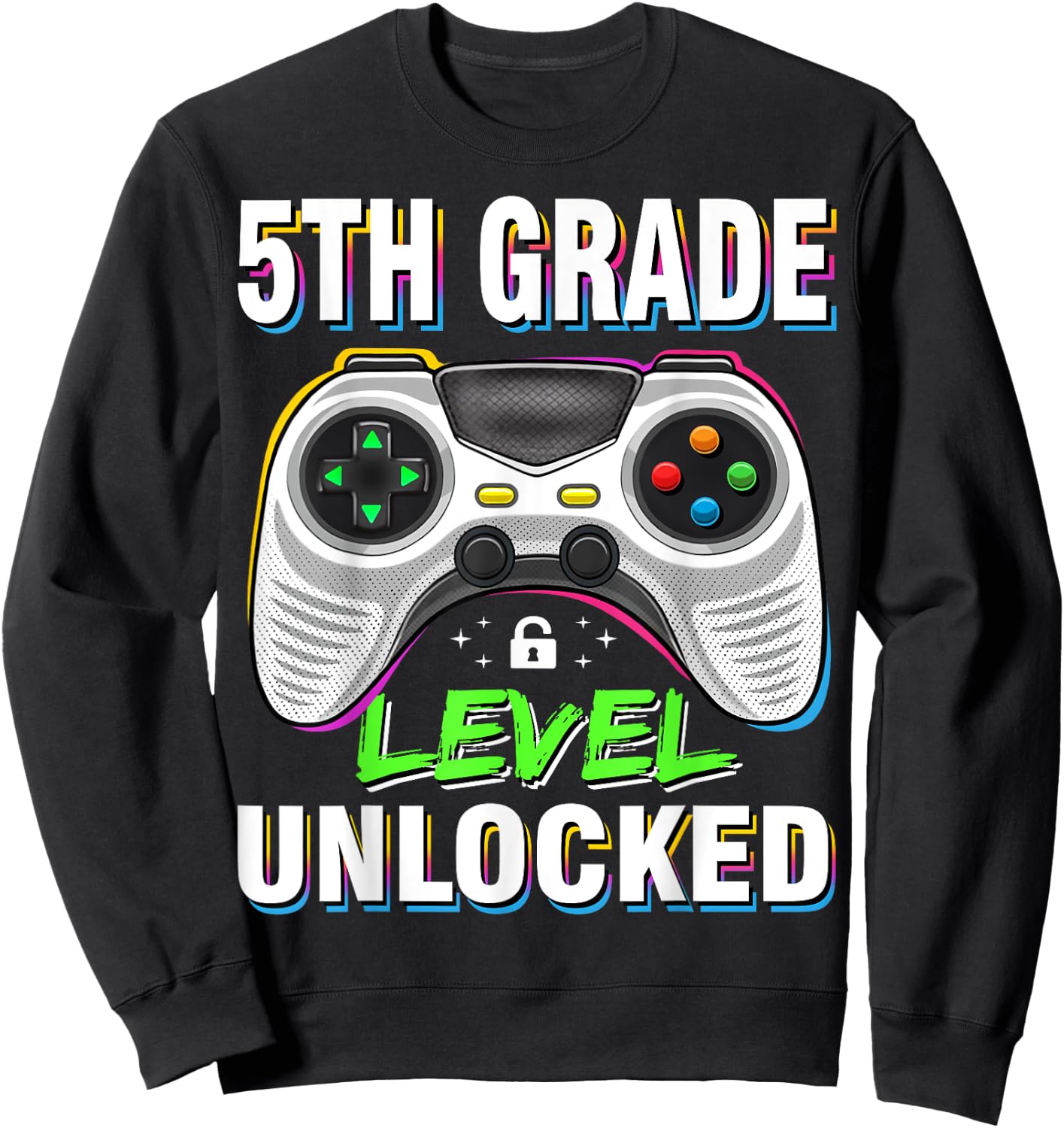 Level 5th Grade Unlocked Back To School First Day Boys Girls Sweatshirt - Sweatshirt | Black