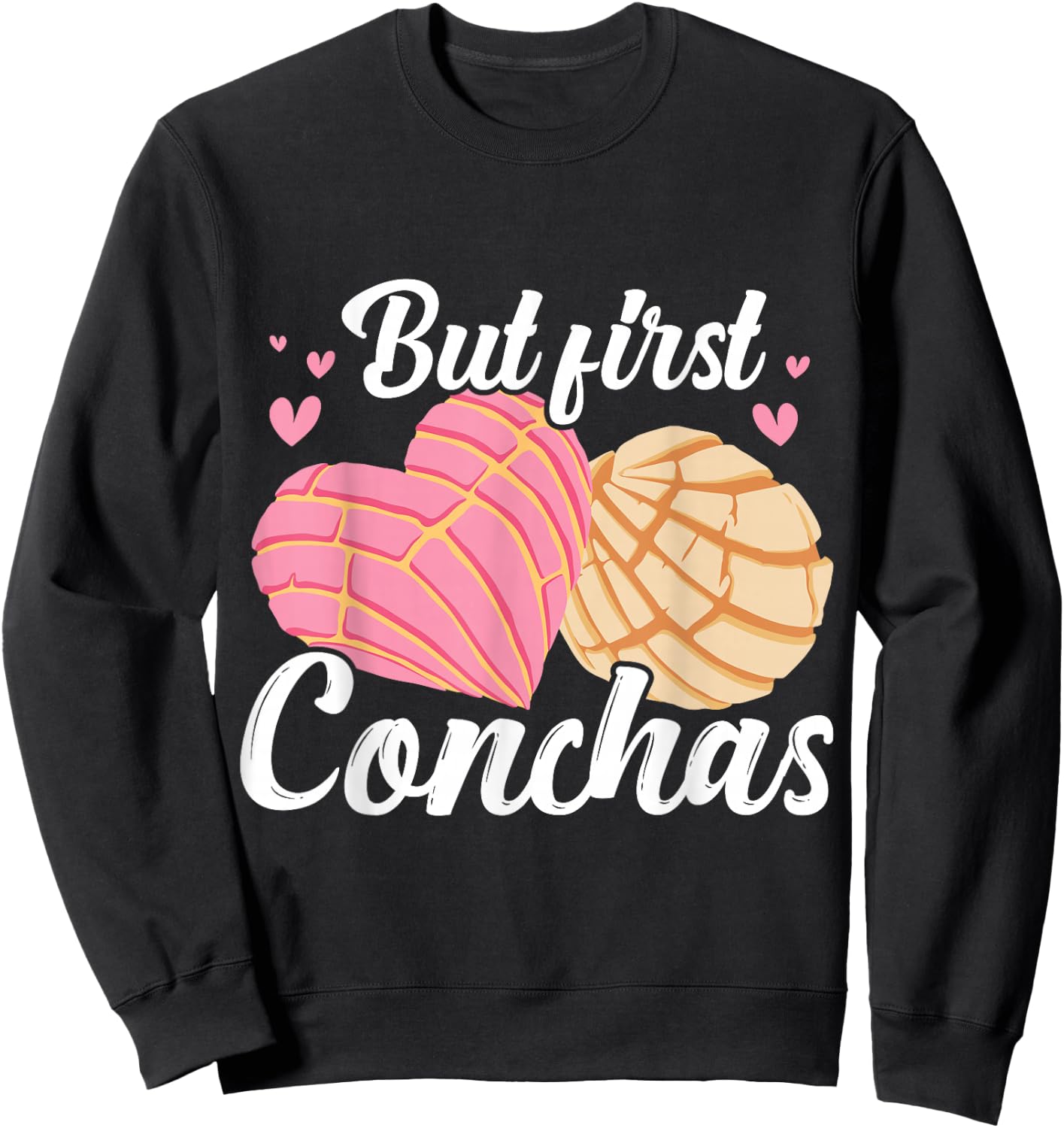 Cafecito Y Chisme Conchas Pan Dulce Gifts Mexican Cultural Design Latina Women's Black Small Classic Fit Short Sleeve Sweatshirt - Sweatshirt | Black