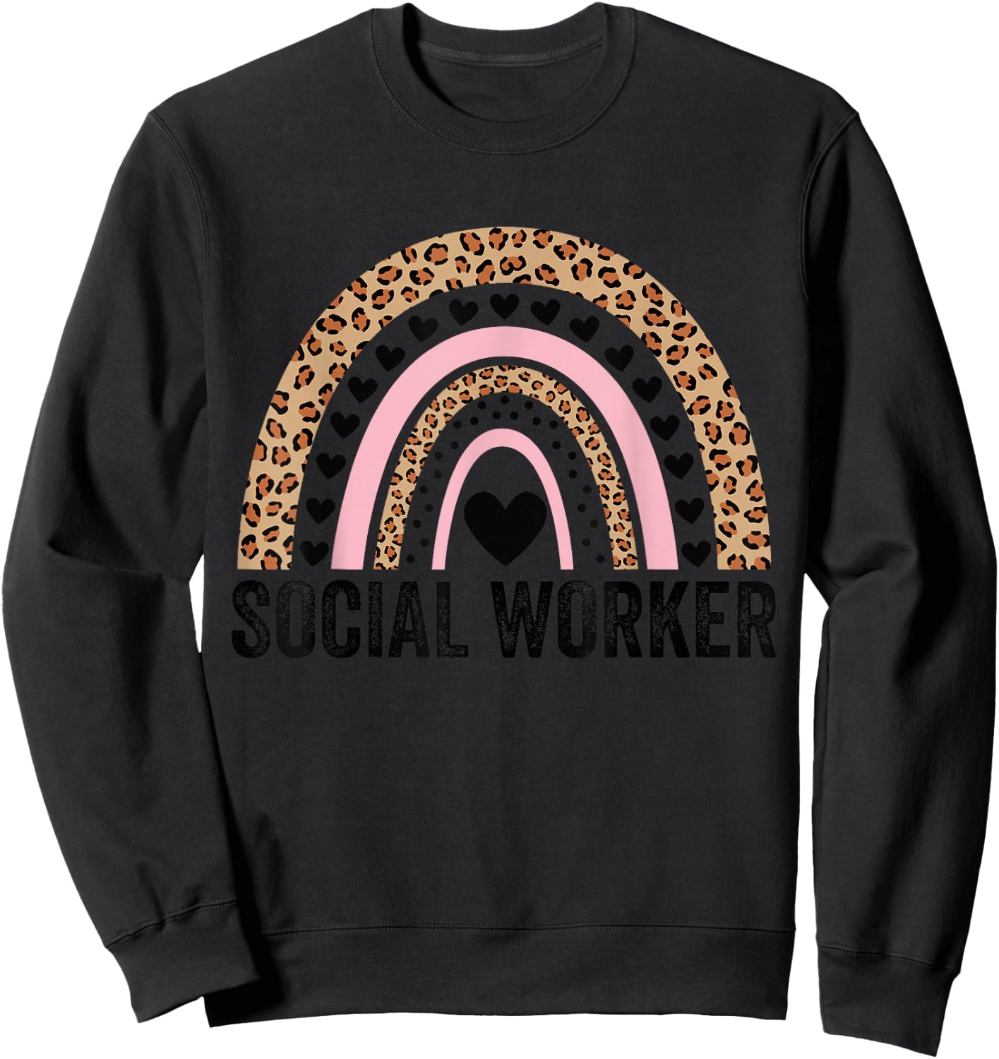 Social Worker School Social Worker Rainbow Sweatshirt - Sweatshirt | Black