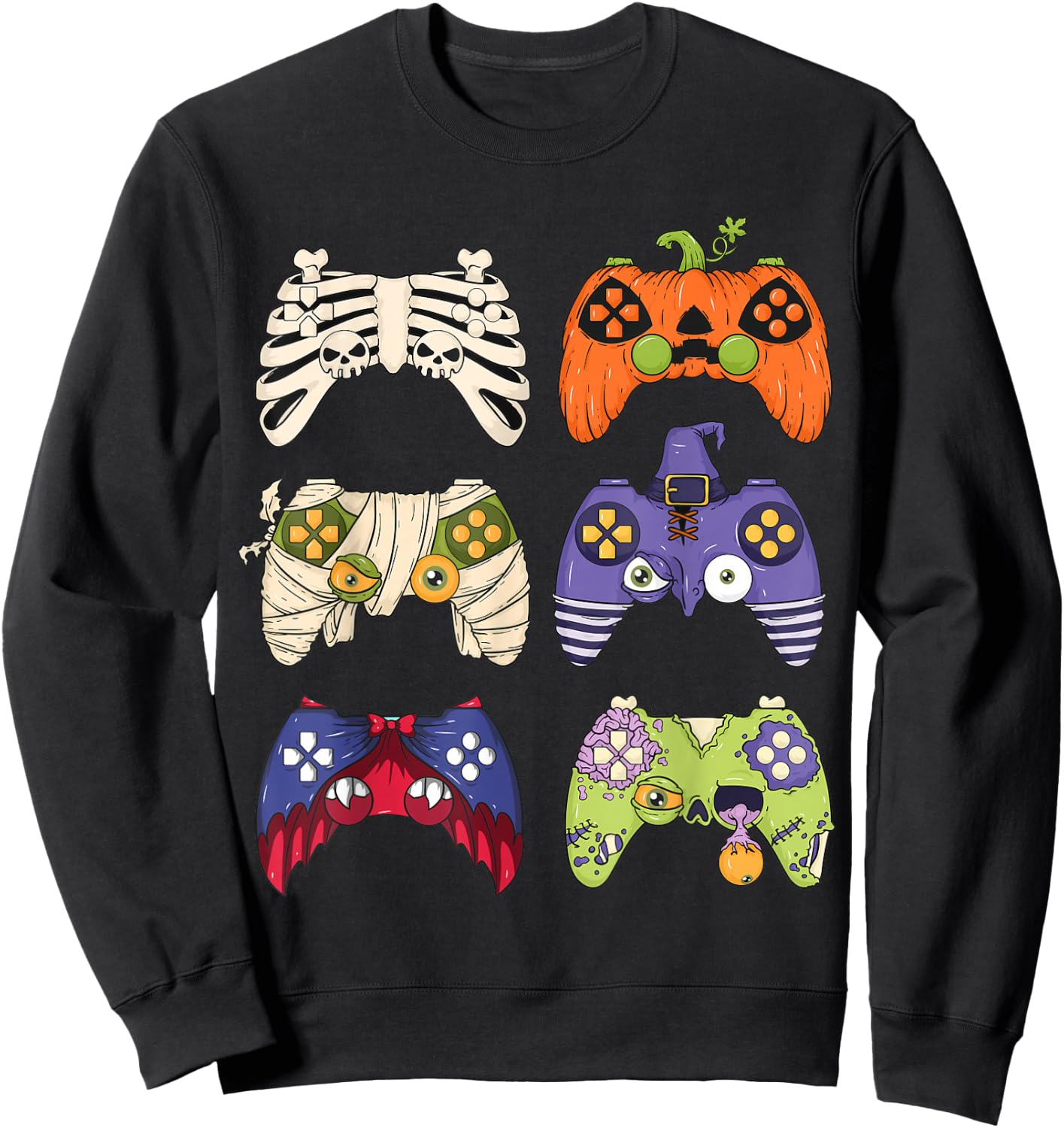 Halloween Skeleton Zombie Gaming Controller Mummy Boys gamer Sweatshirt - Sweatshirt | Black