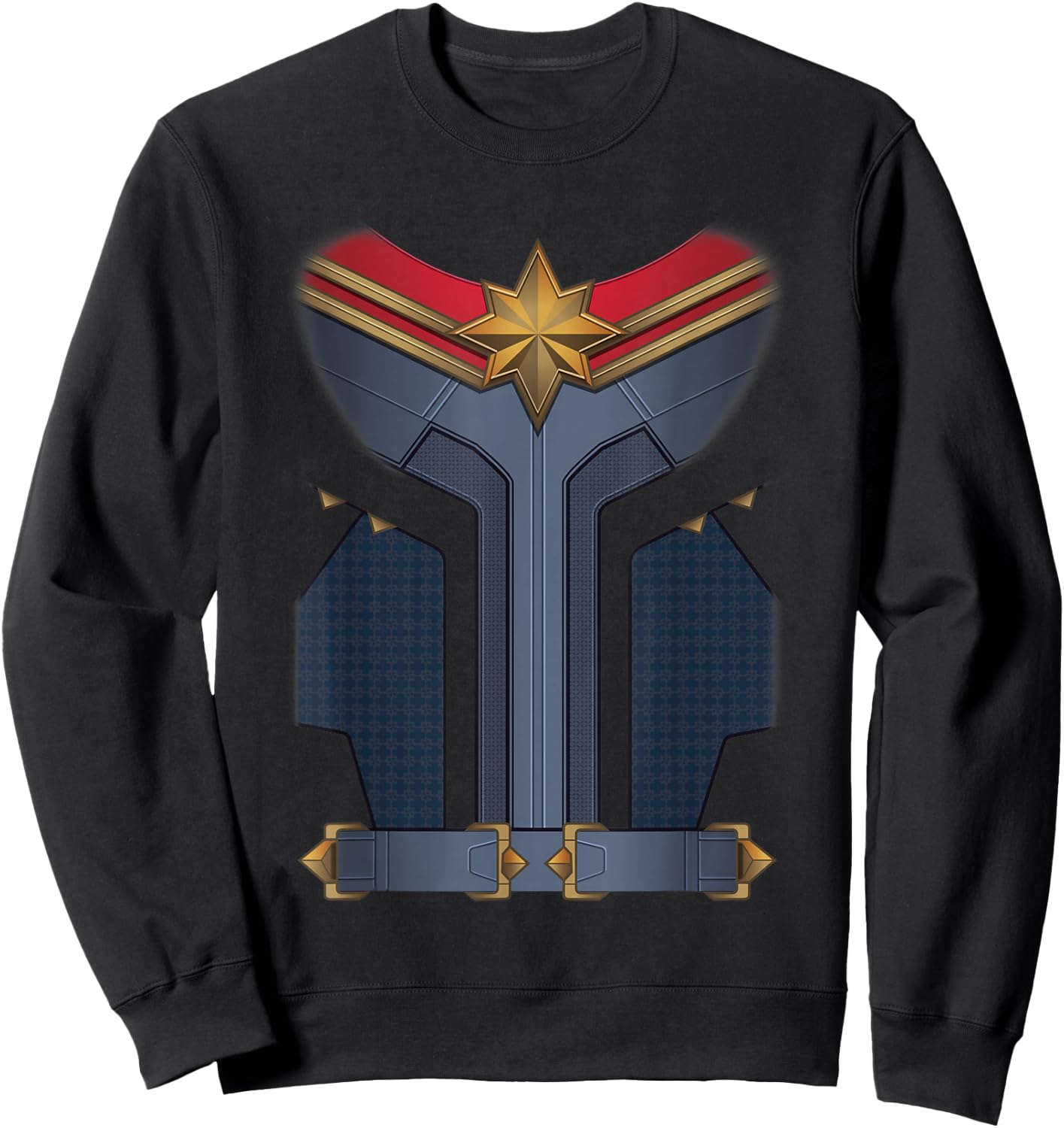 Marvel The Marvels Halloween Captain Marvel Hero Costume Sweatshirt - Sweatshirt | Black