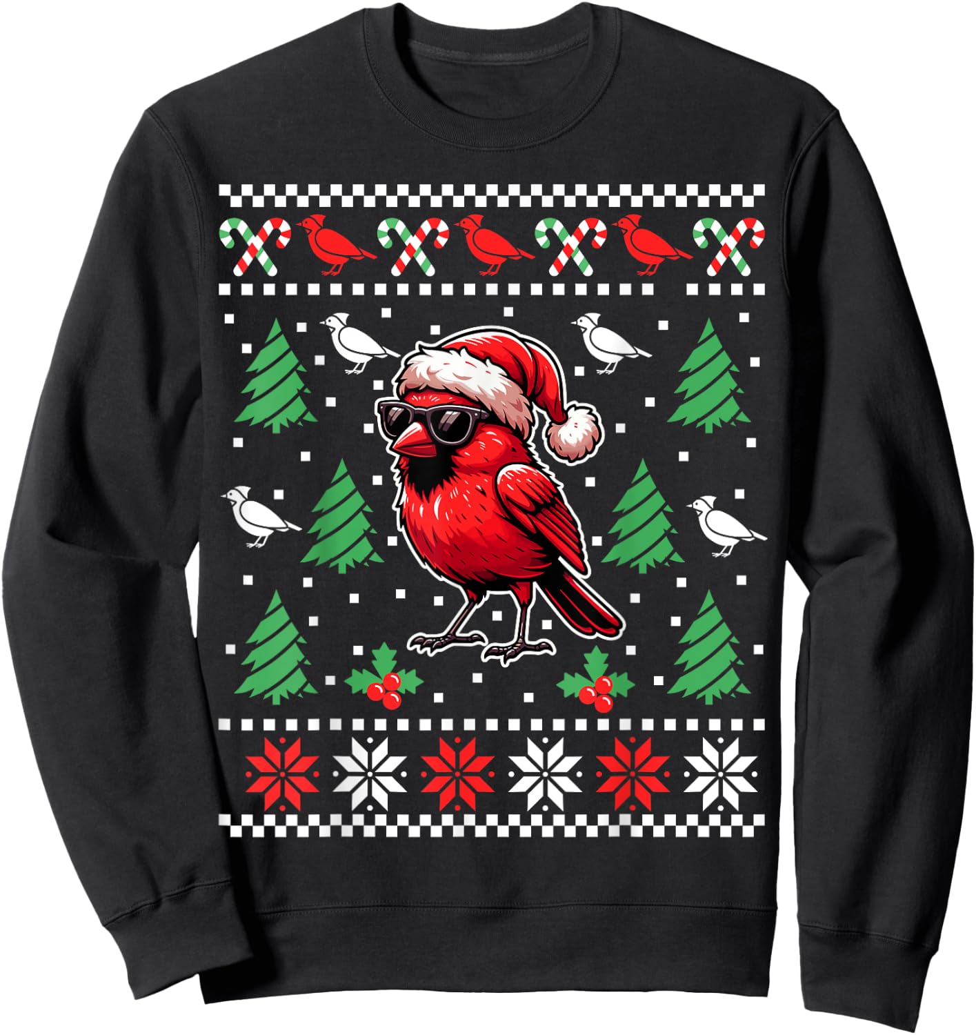 Funny Northern Cardinal Bird Red Cardinal Christmas Xmas Sweatshirt - Sweatshirt | Black