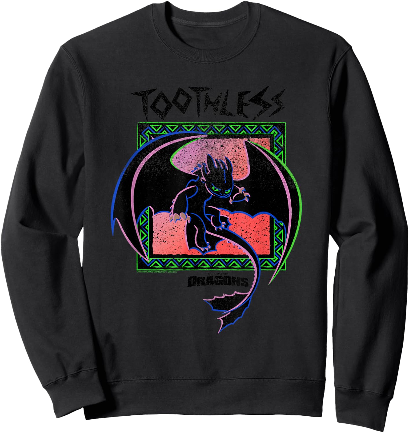 DreamWorks Dragons Toothless Neon Sweatshirt - Sweatshirt | Black