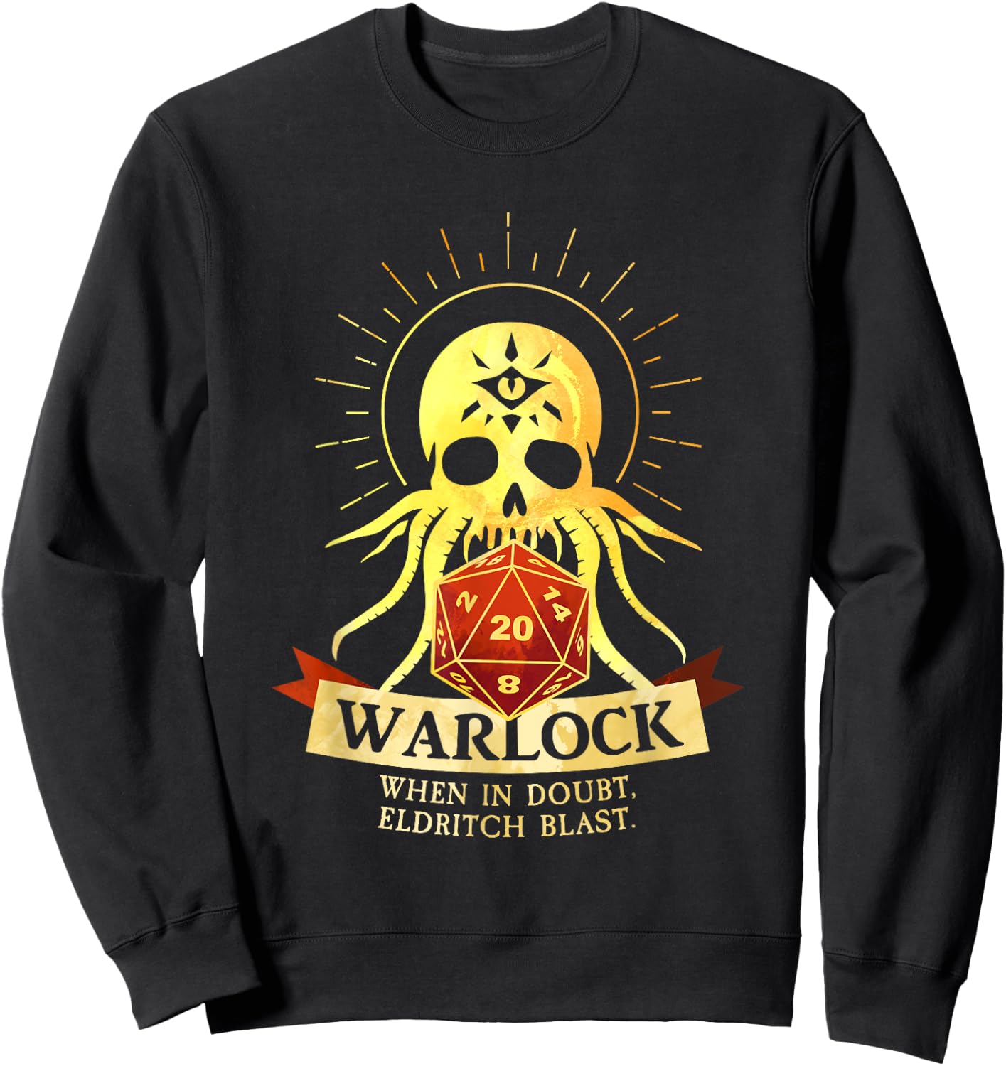 Warlock Fantasy RPG TRPG Gamer Class Sweatshirt - Sweatshirt | Black