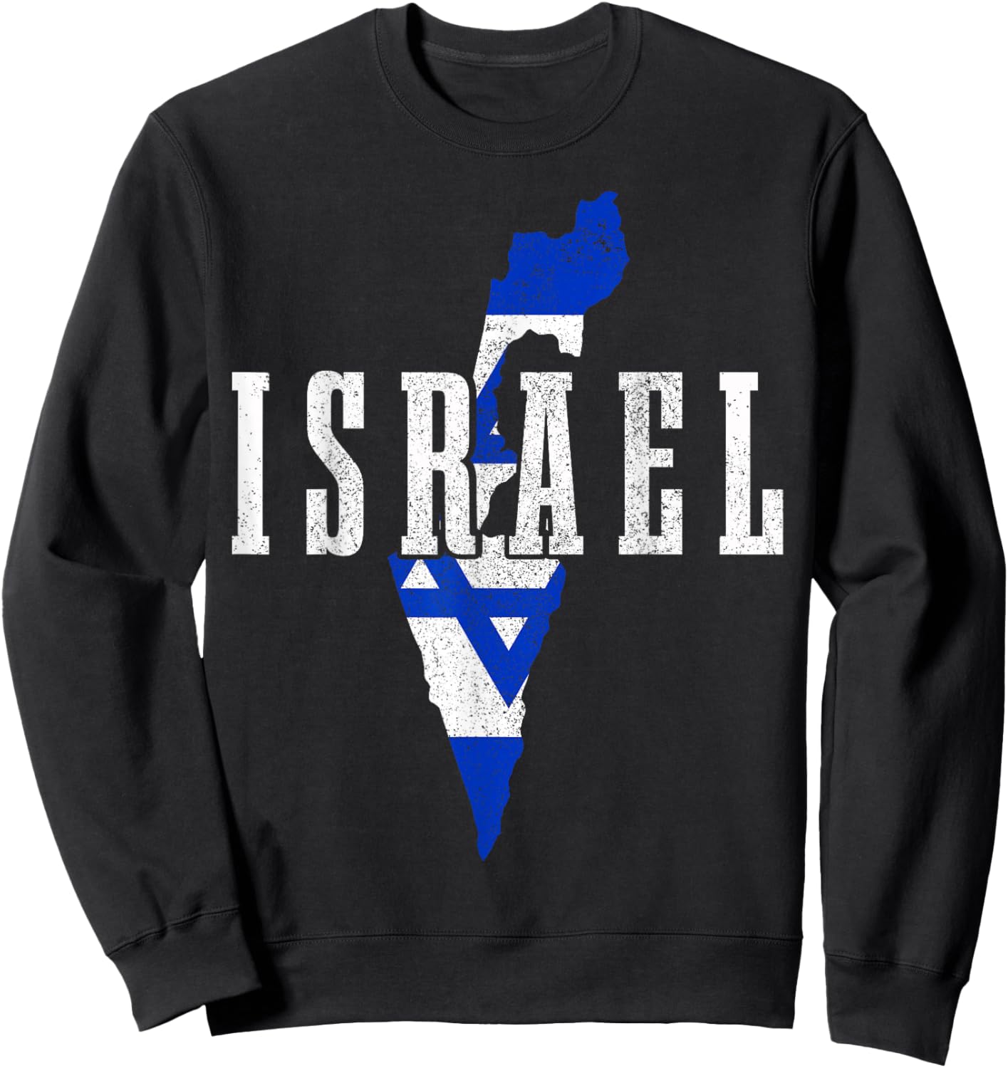 Israel Map Pride Jewish Jew Israelite Israeli Flag Sweatshirt - Sweatshirt | Black