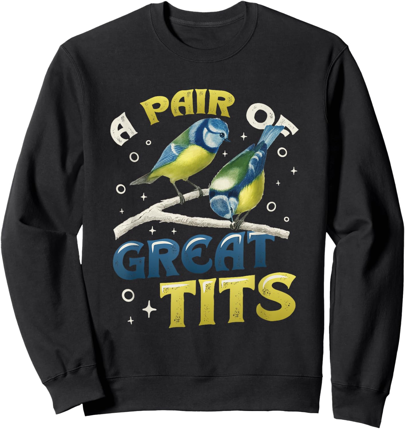 A Pair Of Great Tits Funny Bird Watcher Sweatshirt - Sweatshirt | Black