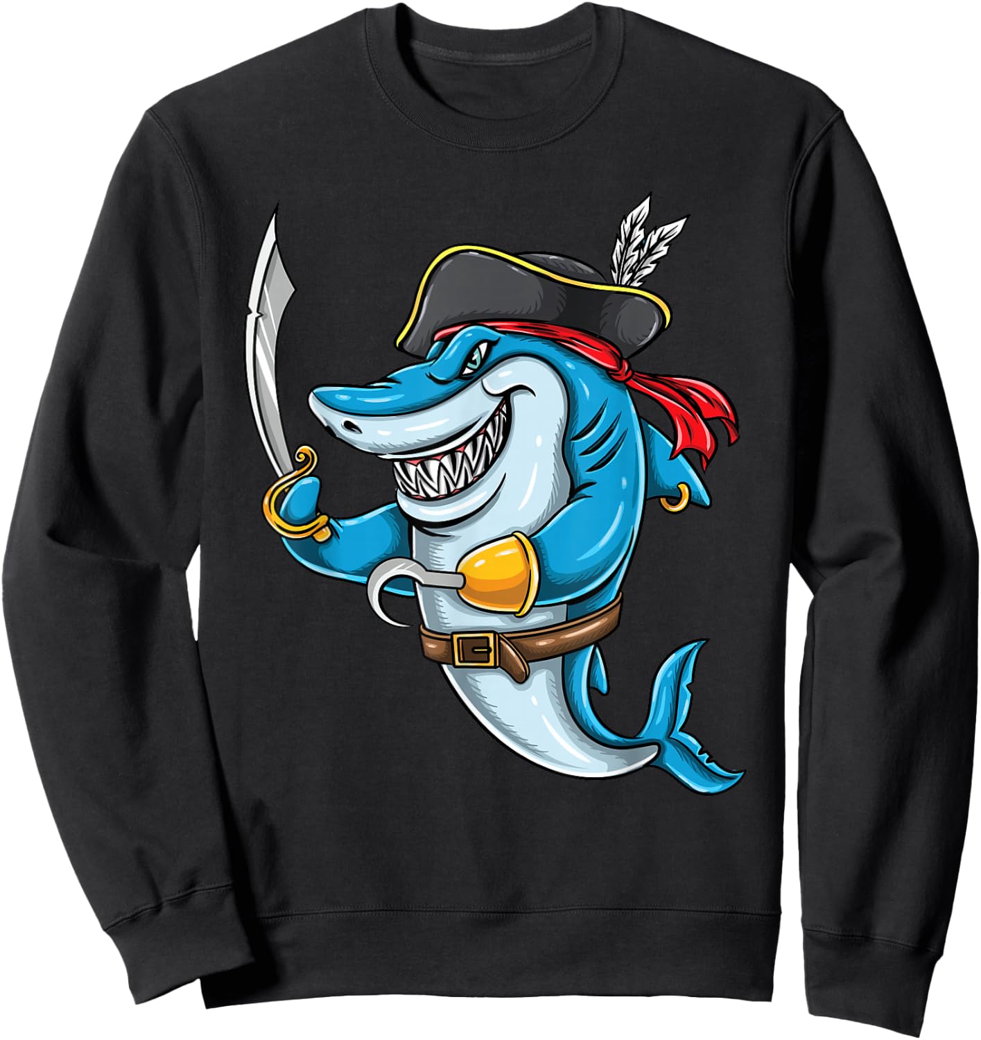 Pirate Shark Boys Halloween Sweatshirt - Sweatshirt | Black