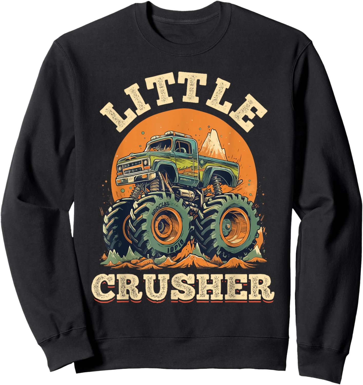 Monster Truck Toddler - Little Crusher Sweatshirt - Sweatshirt | Black