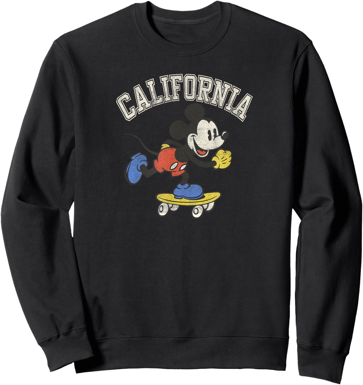 Disney Mickey Mouse On A Skateboard California Arch Sweatshirt - Sweatshirt | Black