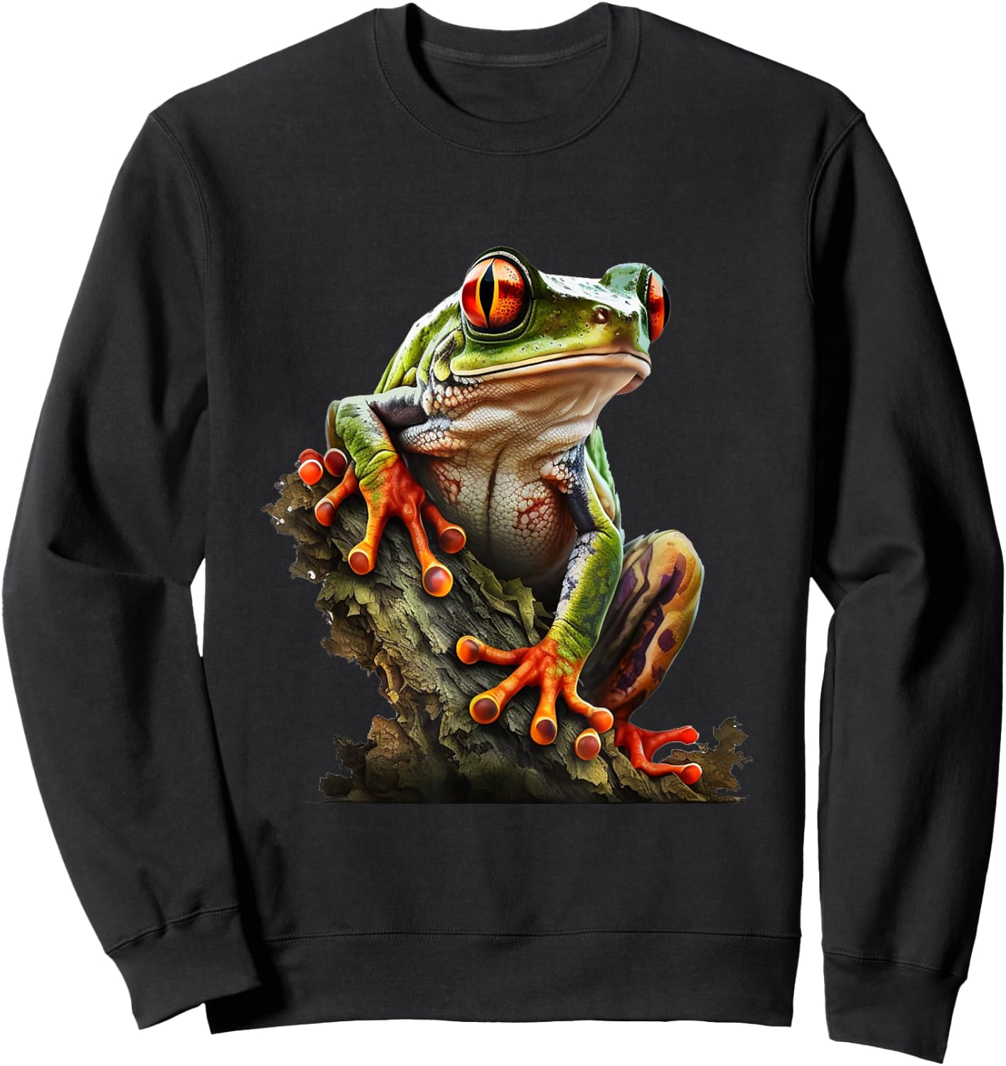 Tree Frog Red Eyed Tree Frog Rainforest Amphibian Frogs Sweatshirt - Sweatshirt | Black