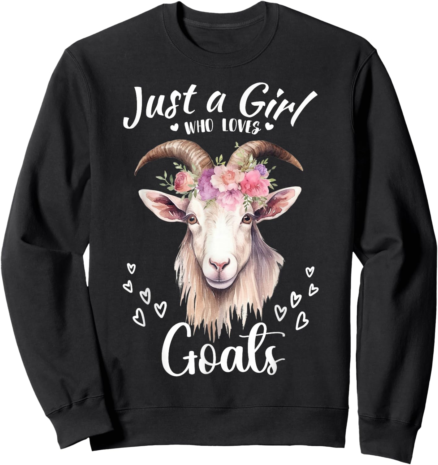 Just a Girl Who Loves Goats Women Girls Who Love Animals Sweatshirt - Sweatshirt | Black