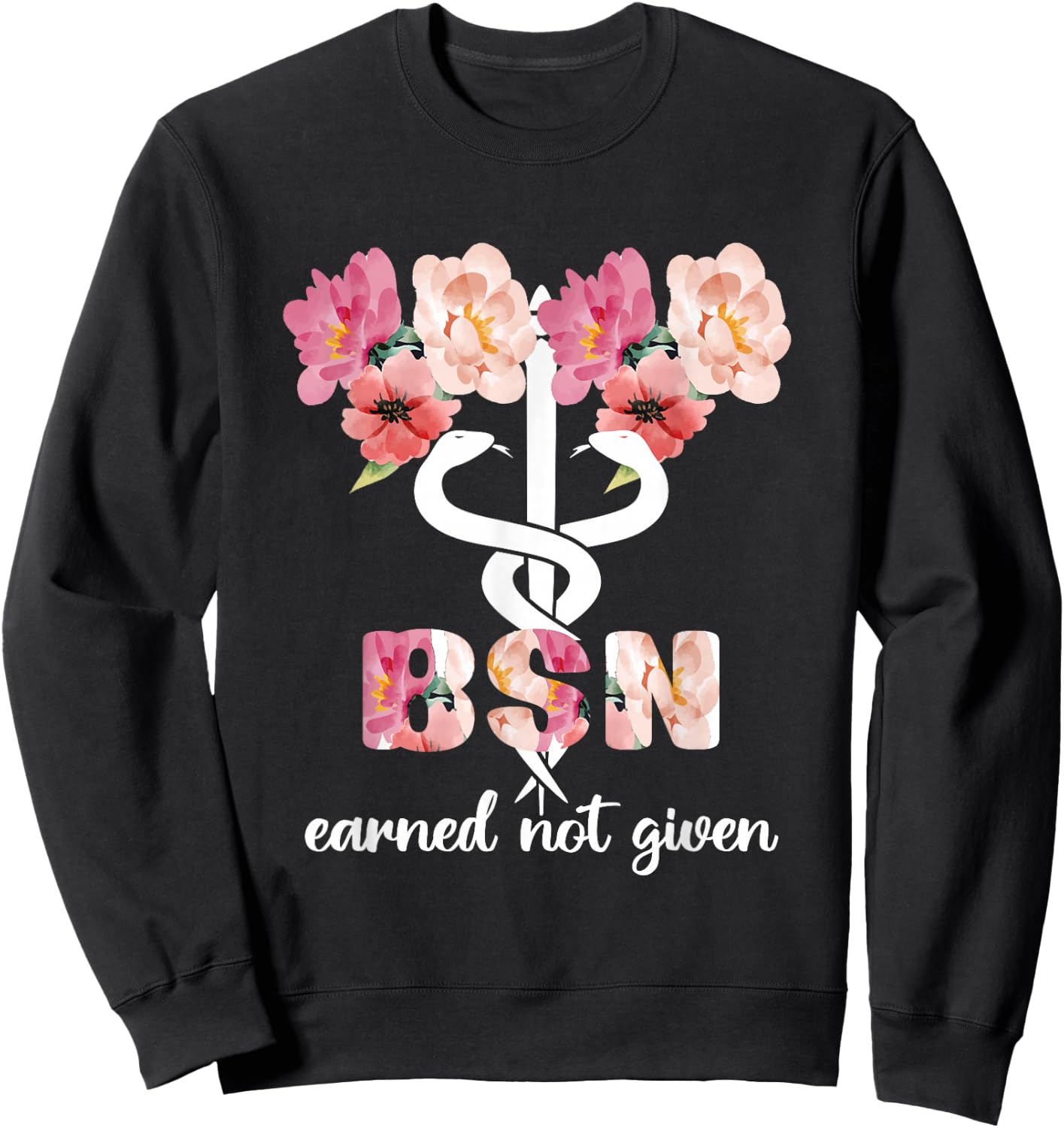 BSN Caduceus Bachelor Of Science In Nursing Student Sweatshirt - Sweatshirt | Black