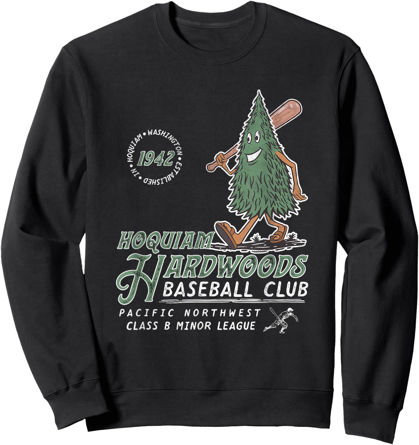 Hoquiam Hardwoods Retro Minor League Baseball Sweatshirt - Sweatshirt | Black