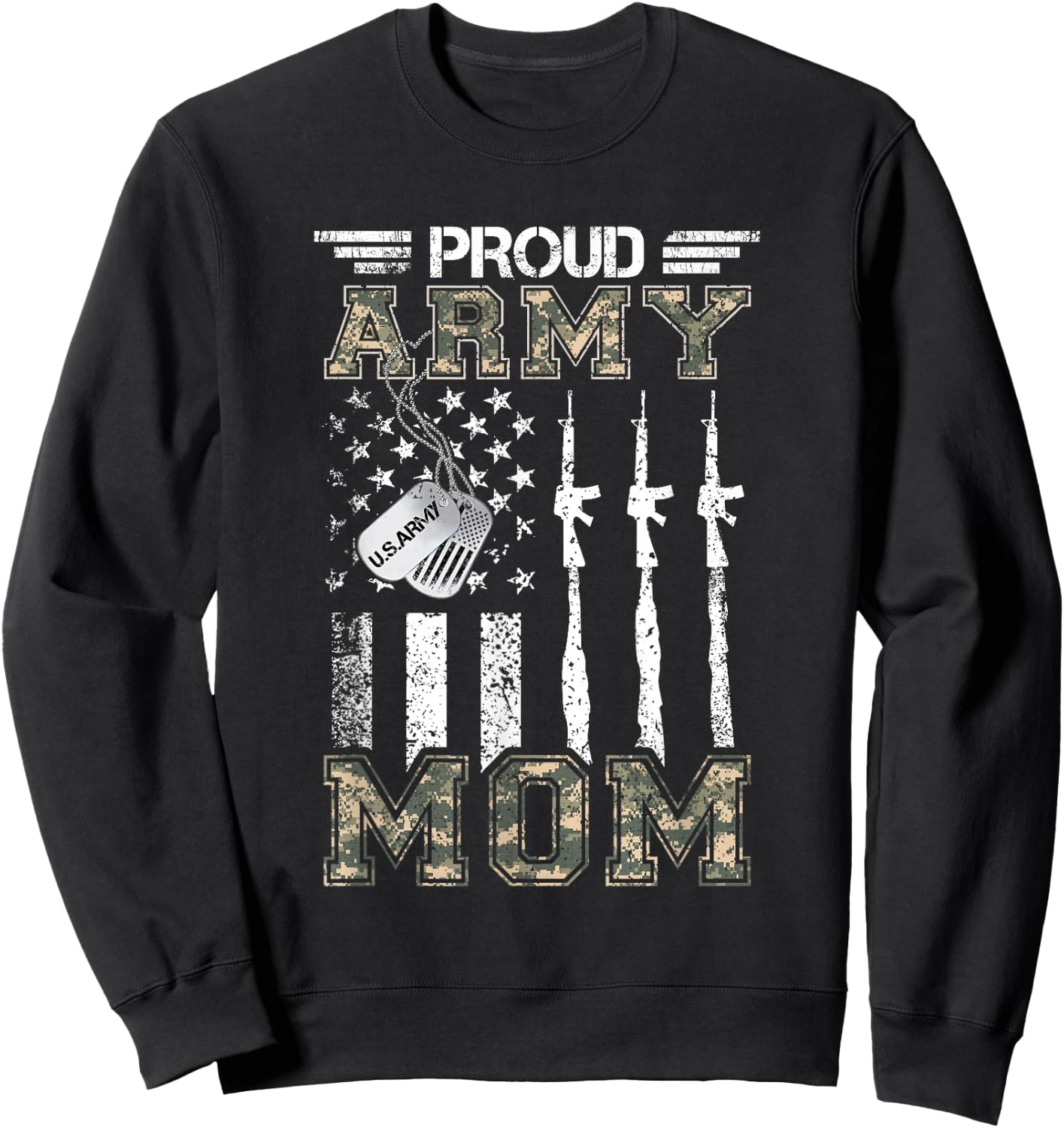 Proud Army Mom US Army Mom Gifts Army Graduation Mom Sweatshirt - Sweatshirt | Black