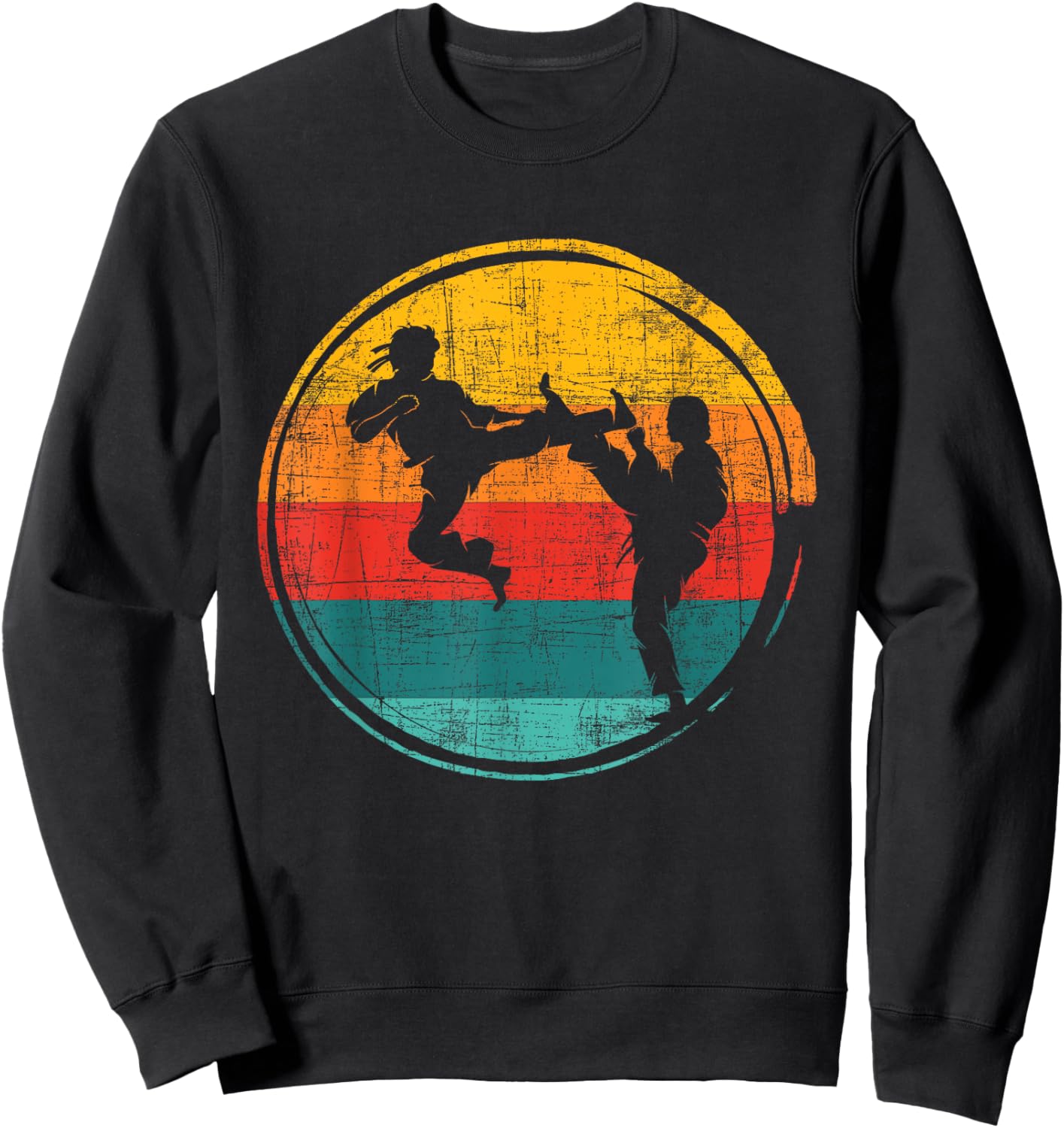 Retro Karate Fighter - Karateka Combat Self Defense Coach Sweatshirt - Sweatshirt | Black
