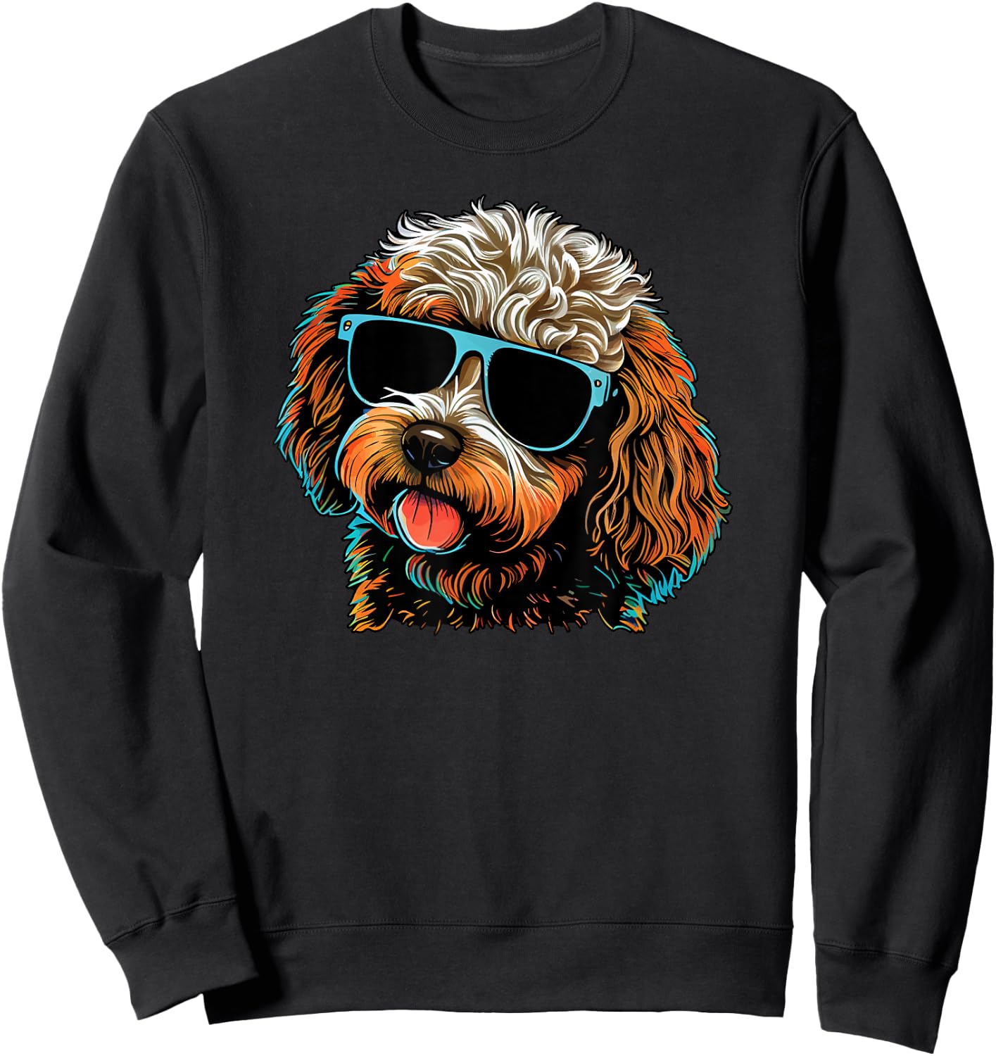 Dad Mom Cool Dog Sunglasses - Cavapoo Women Sweatshirt - Sweatshirt | Black