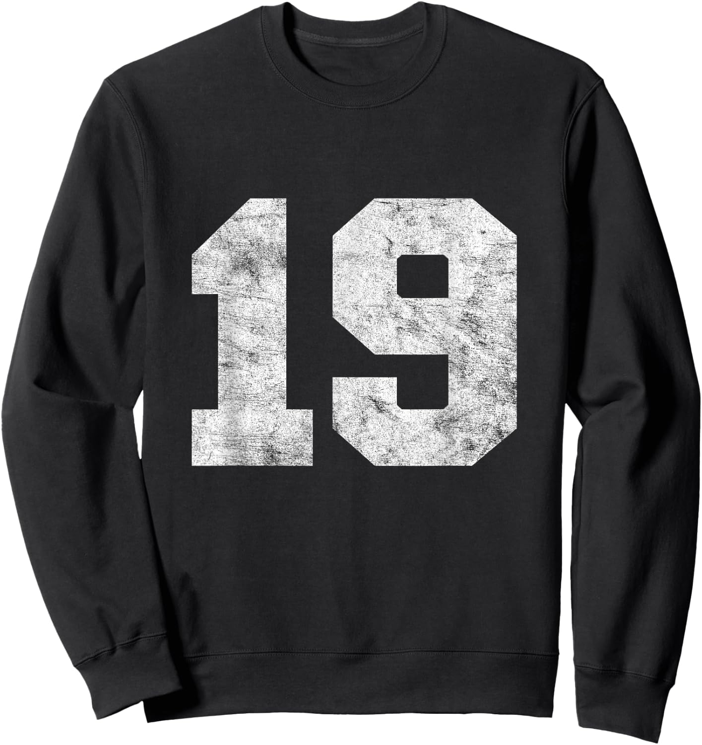 Vintage Lucky Number 19 Birthday Sports Player Team Athlete Sweatshirt - Sweatshirt | Black
