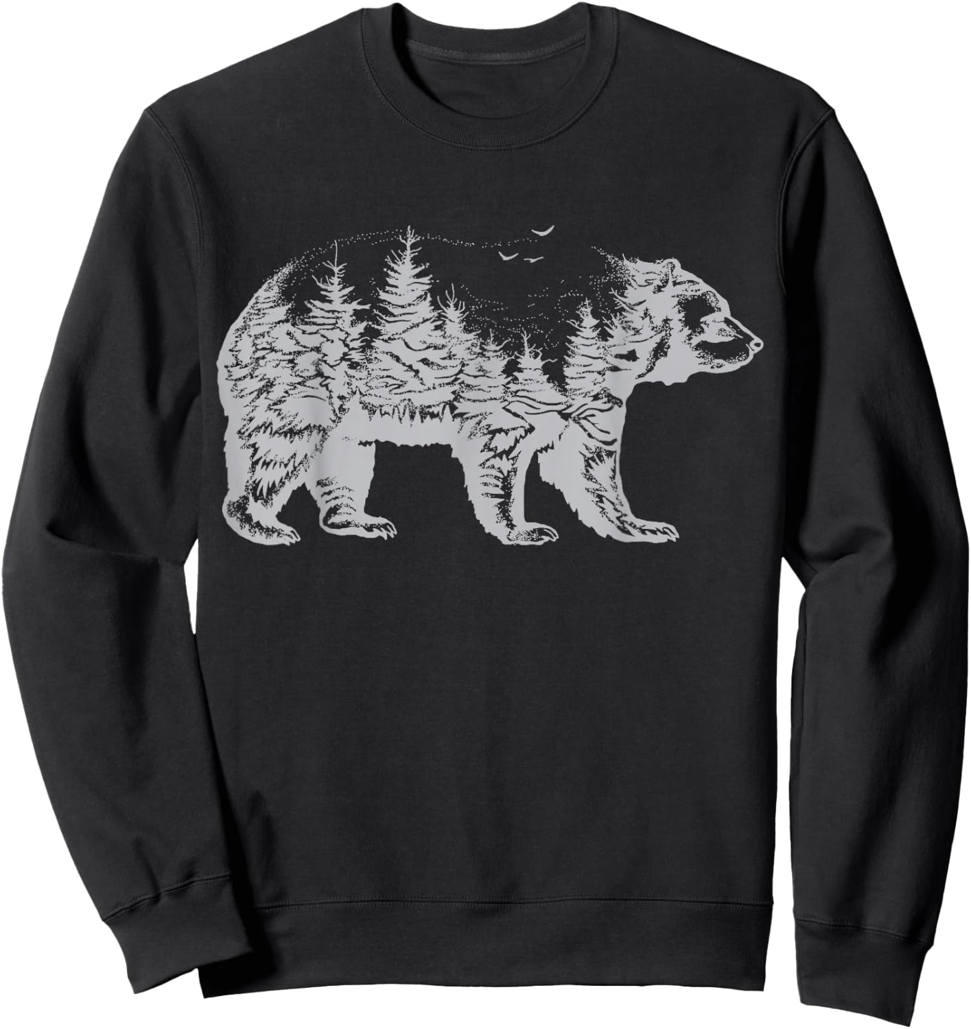 Bear silhouette forest nature for lovers of animal wildlife Sweatshirt - Sweatshirt | Black