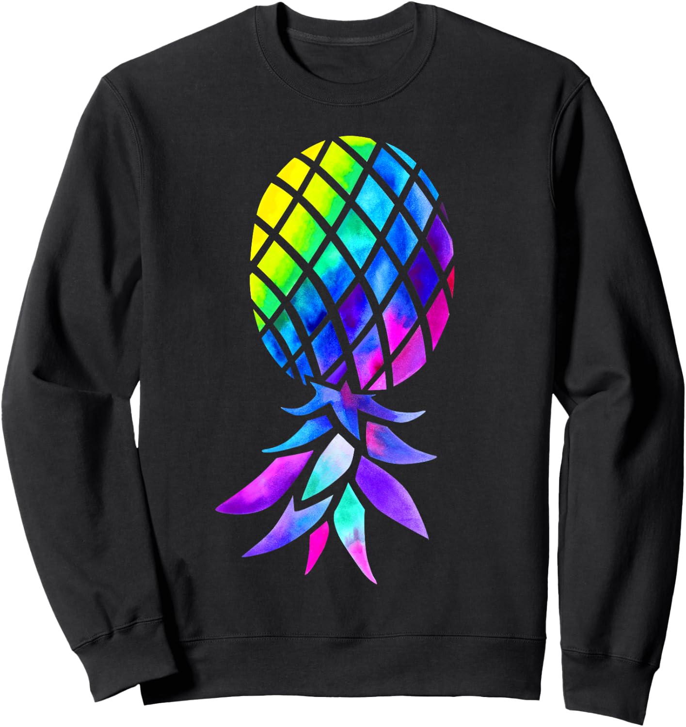 Colourful Inverted Pineapple Swinger Polyamory Sweatshirt - Sweatshirt | Black
