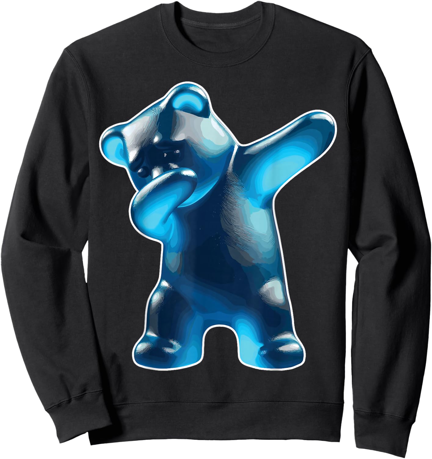 Gummy Bear, Blue Gummy Bear, Dabbing Gummy Bear Sweatshirt - Sweatshirt | Black