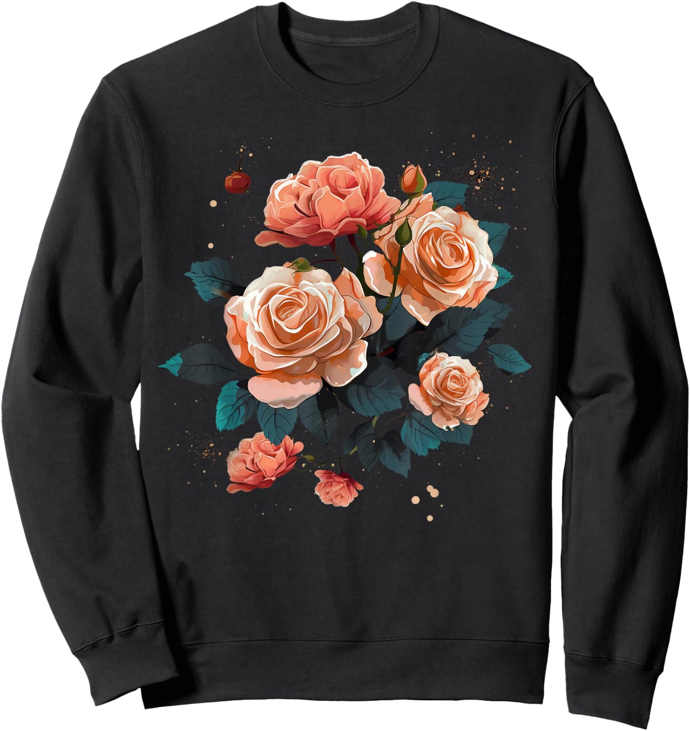 Bouquet of Roses on Rose flowers Sweatshirt - Sweatshirt | Black