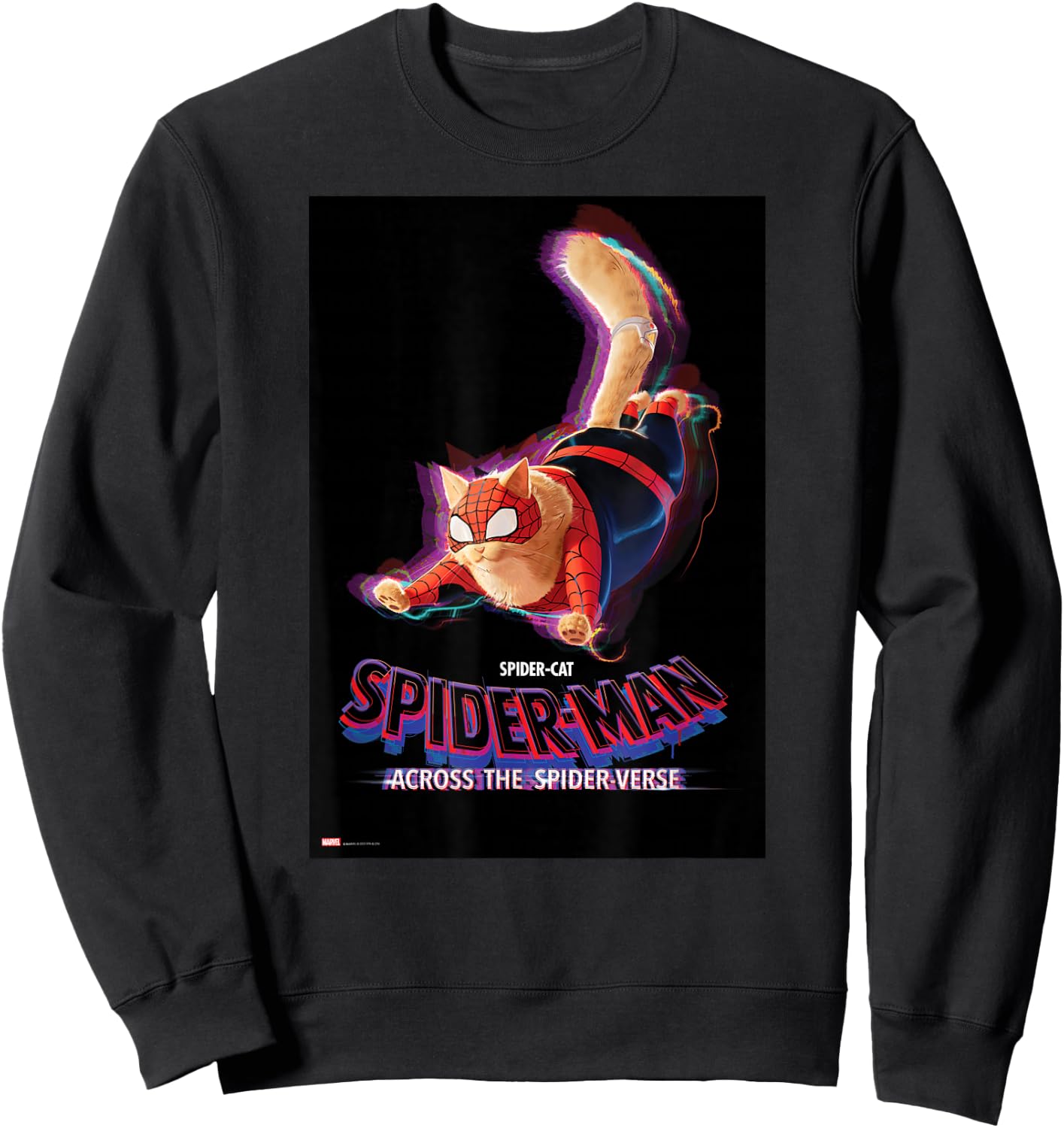 Marvel Spider-Man: Across the Spider-Verse Spider-Cat Poster Sweatshirt - Sweatshirt | Black