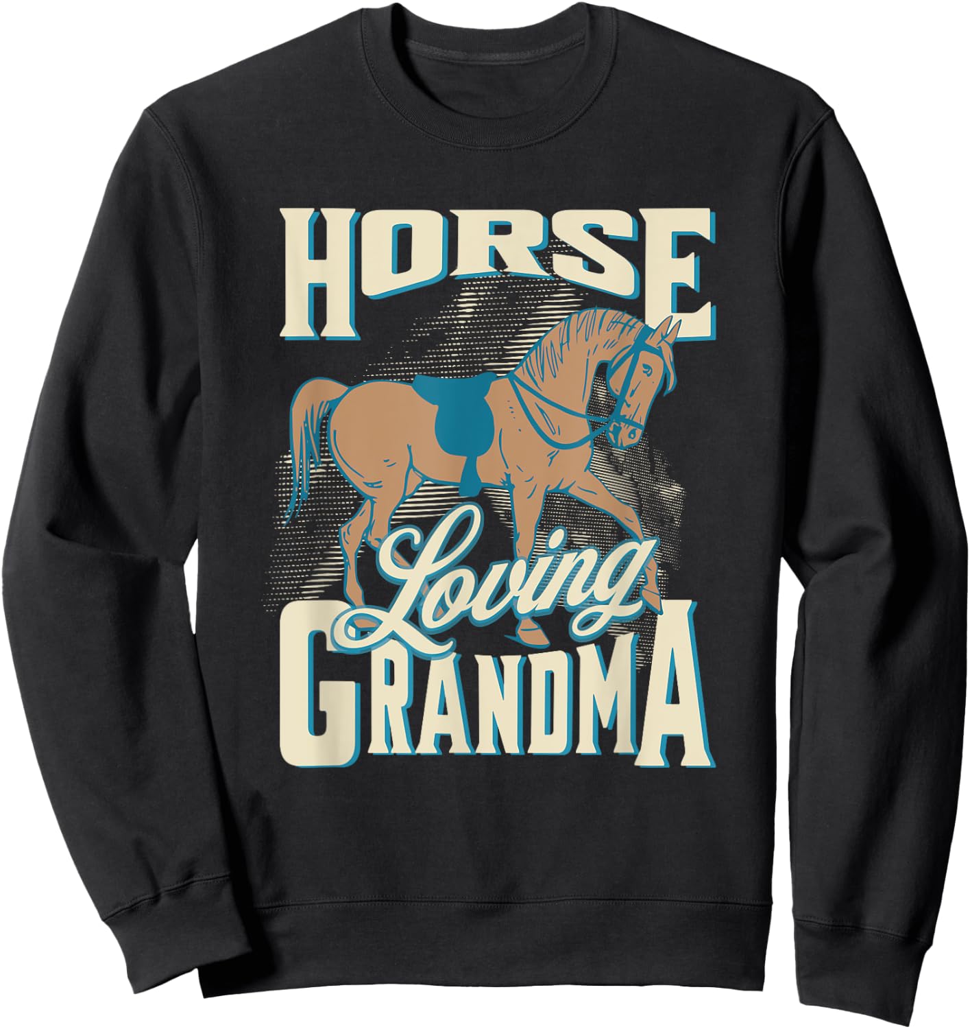 Horse Loving Grandma Grandmother Design Sweatshirt - Sweatshirt | Black