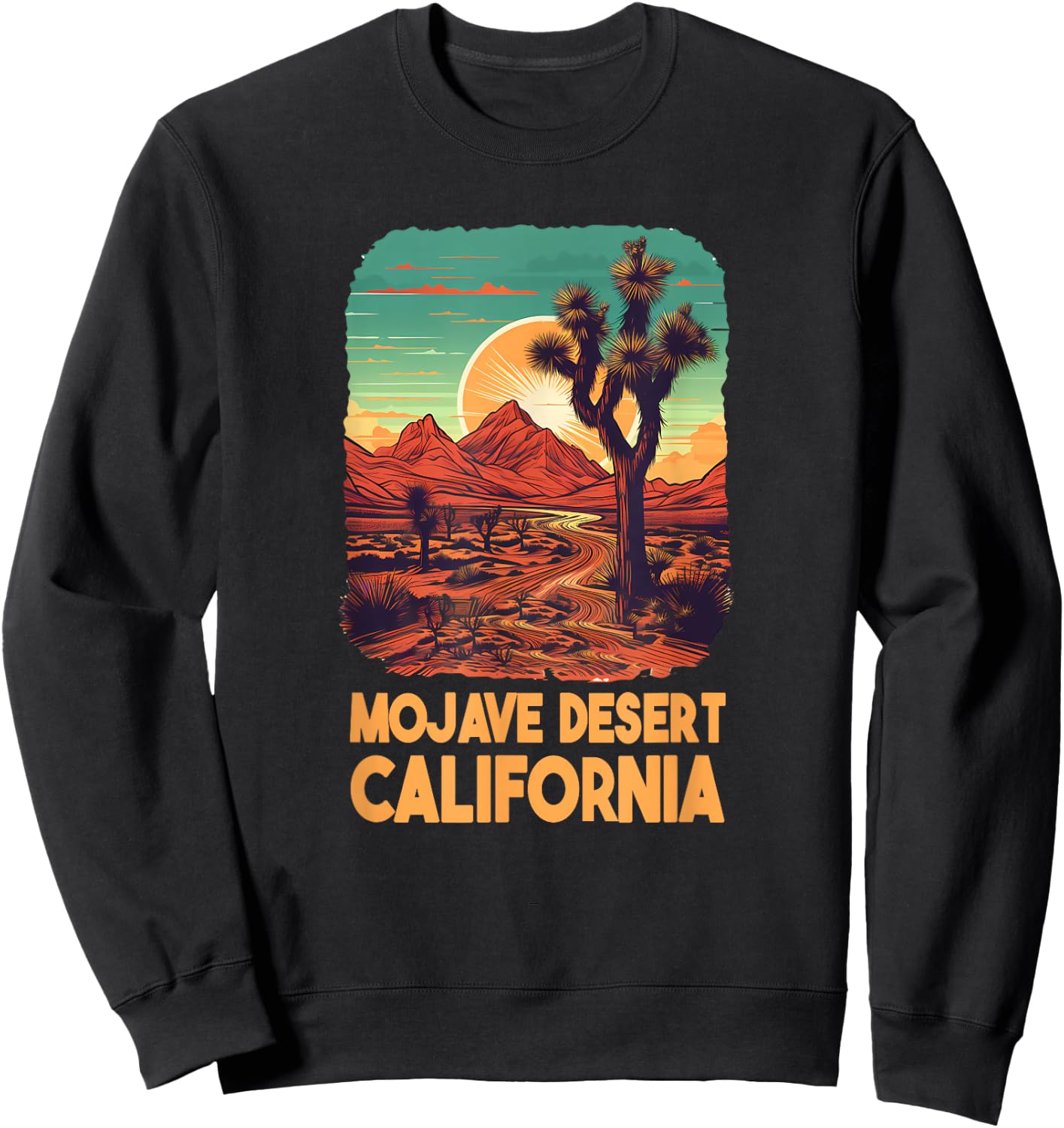 Mojave Desert Adventure Vintage Nature Lover Hiking Design Sweatshirt - Sweatshirt | Black
