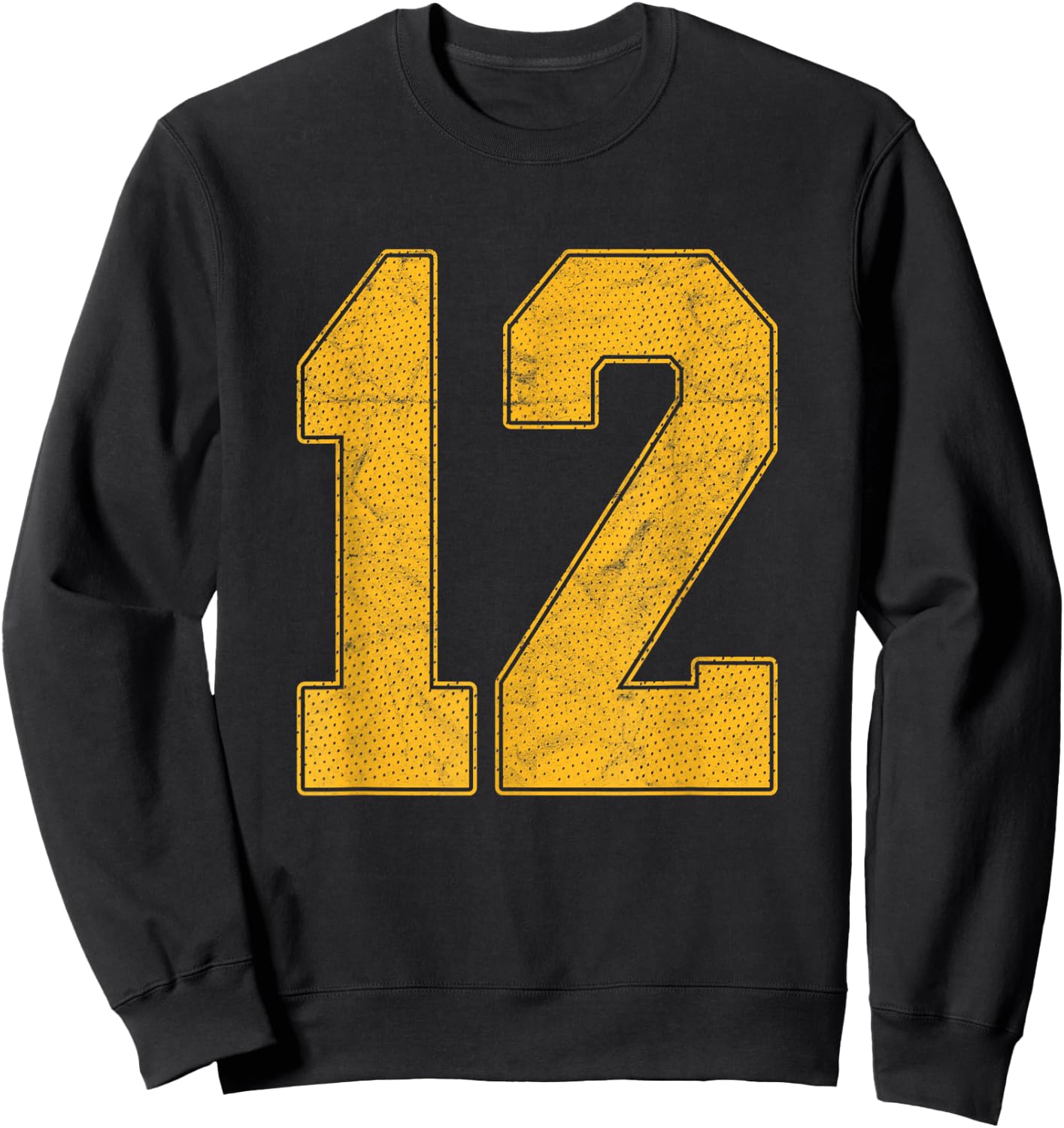 Number 12 Numbered Uniform Sports Team Jersey 12th Birthday Sweatshirt - Sweatshirt | Black