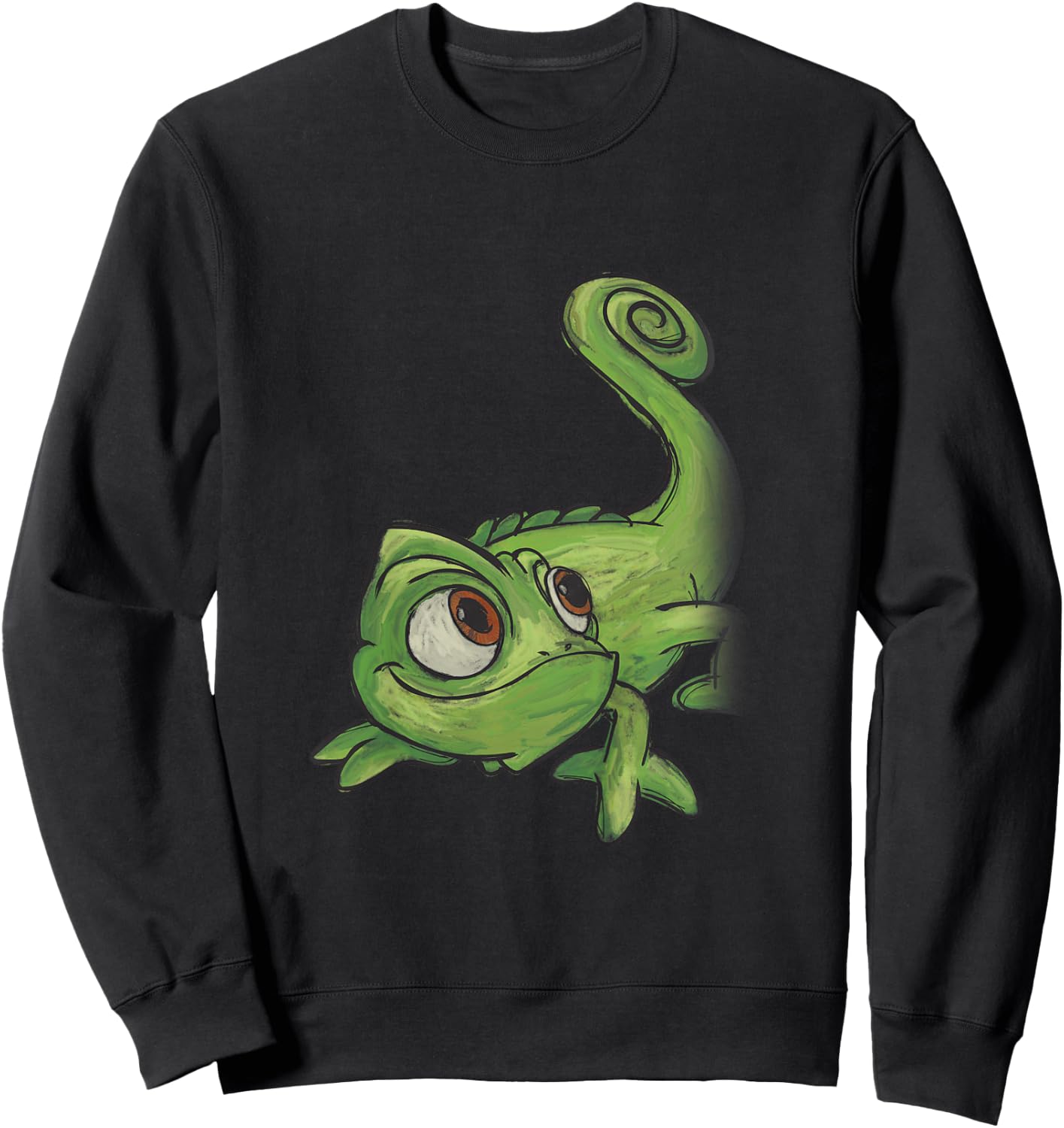Kids Disney Tangled Pascal Adorable Chameleon Color Sketch Icon Sweatshirt - Sweatshirt | Black