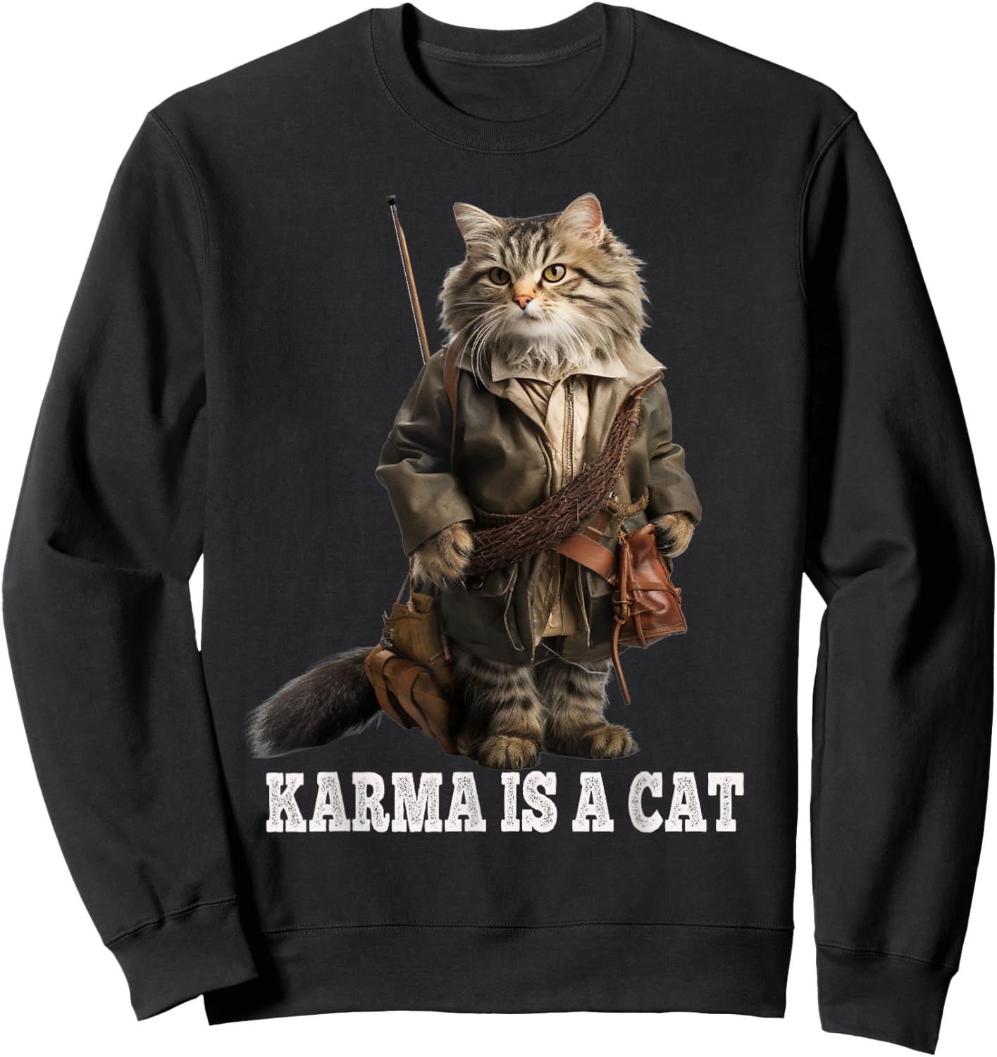 Cats , Karma is a cat, fisher cat Women Kids Sweatshirt - Sweatshirt | Black